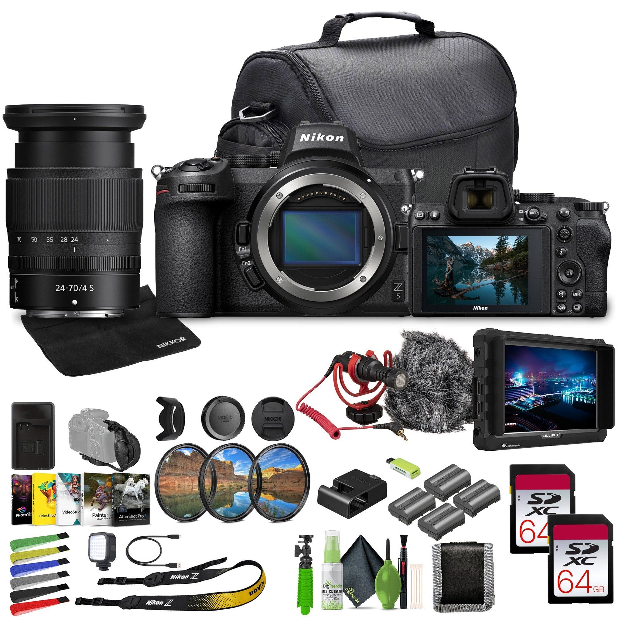 Nikon Z5 Mirrorless Full Frame Camera with 24-70mm f/4 Lens Kit NIZ52470LK Bundle