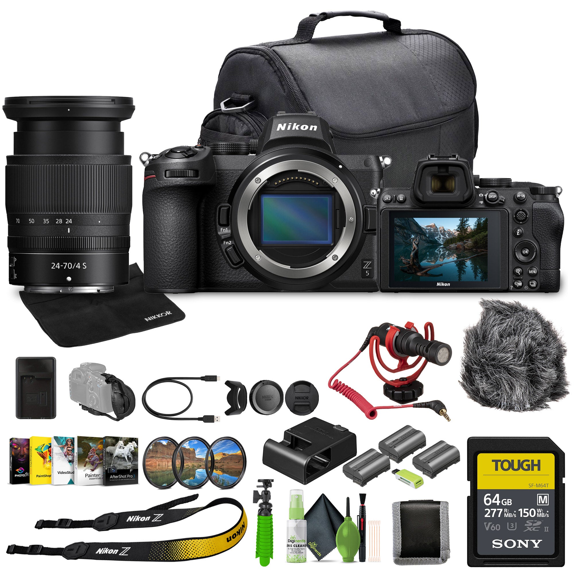 Nikon Z5 Mirrorless Full Frame Camera with 24-70mm f/4 Lens Kit NIZ52470LK Bundle