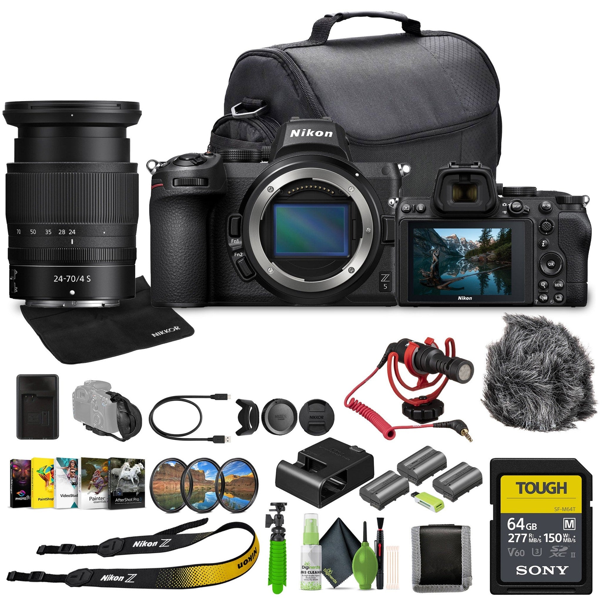 Nikon Z5 Mirrorless Full Frame Camera with 24-70mm f/4 Lens Kit NIZ52470LK Bundle Nikon