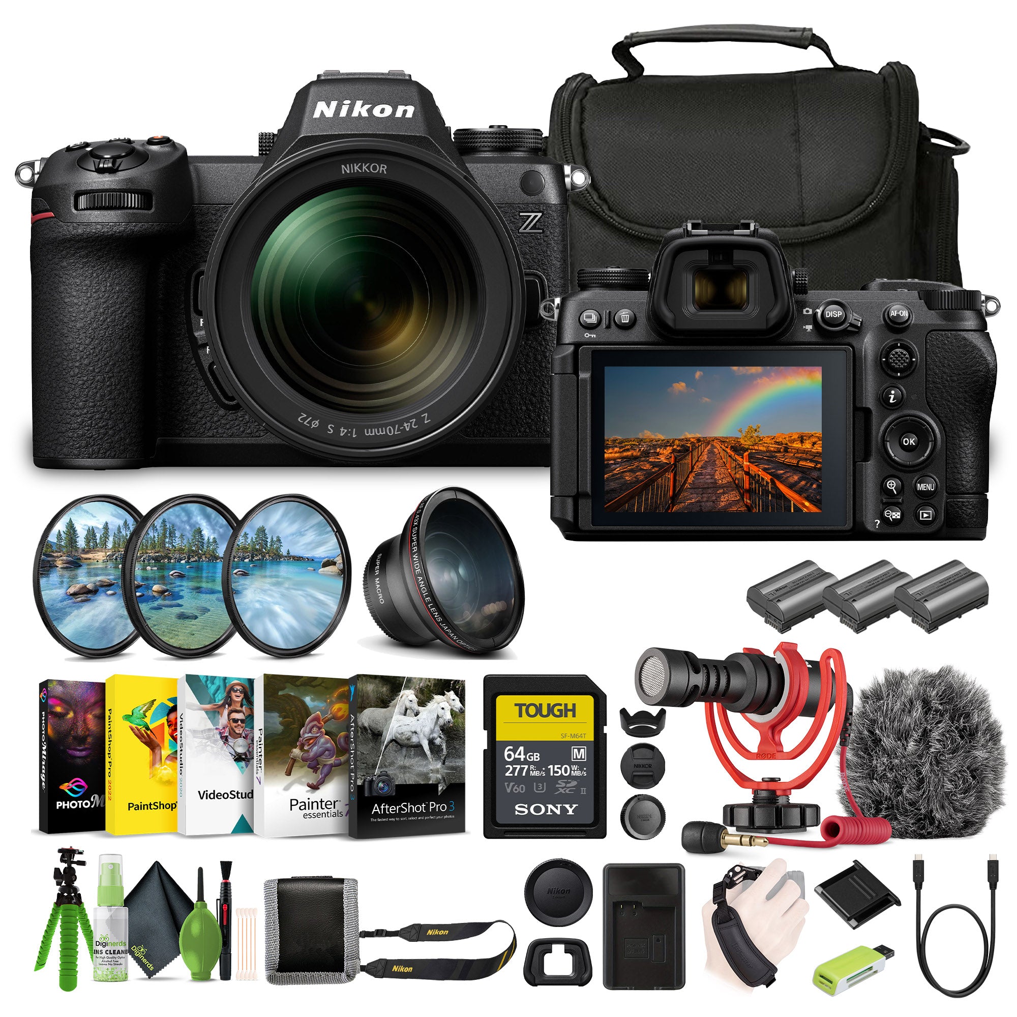 Nikon Z6III FX-format Mirrorless Camera With NIKKOR Z 24-70mm f/4 S Zoom Lens (1892) Bundle