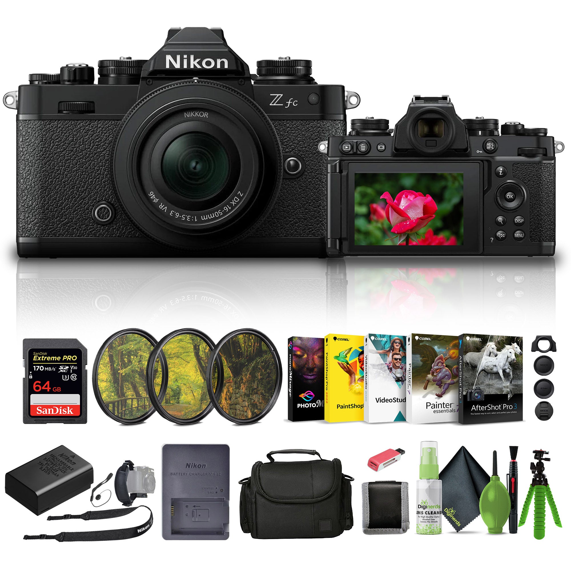 Nikon Zfc Mirrorless Camera with 16-50mm Lens Black + 64GB Memory Card + More