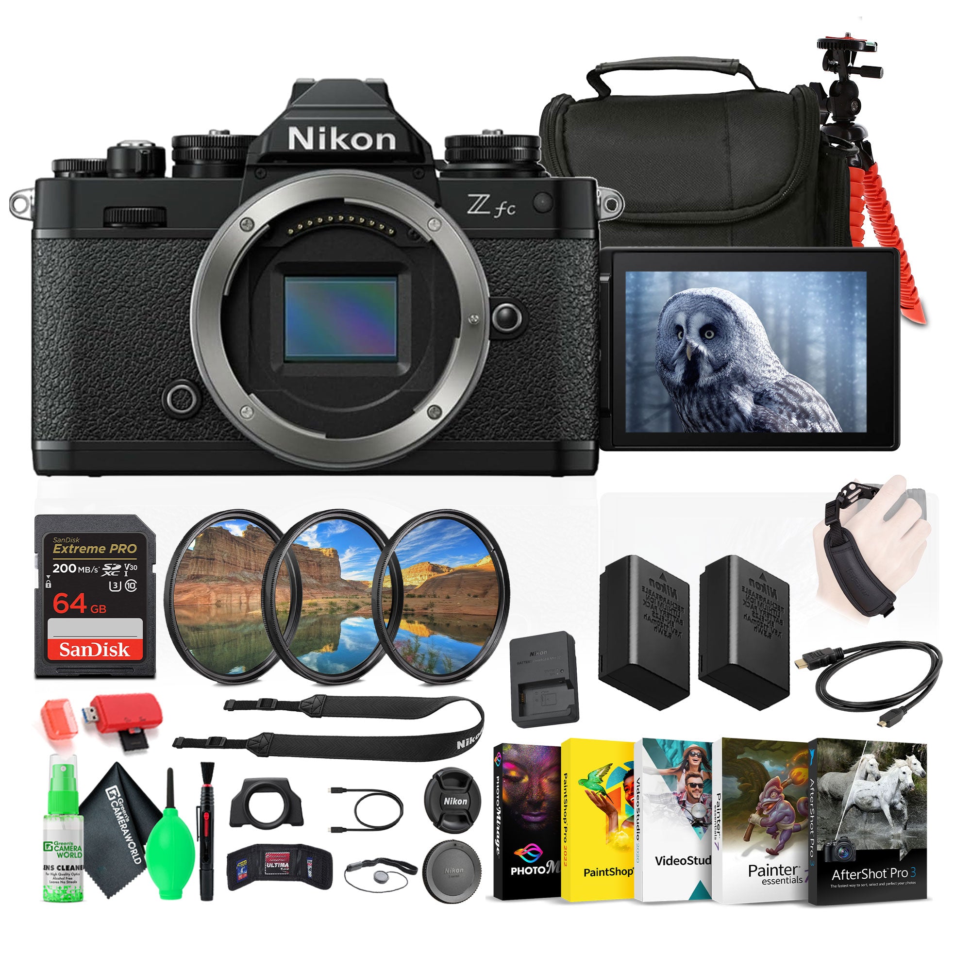 Nikon Z fc DX-Format Mirrorless Camera + EN-EL25 Battery + 64GB Memory Card + More