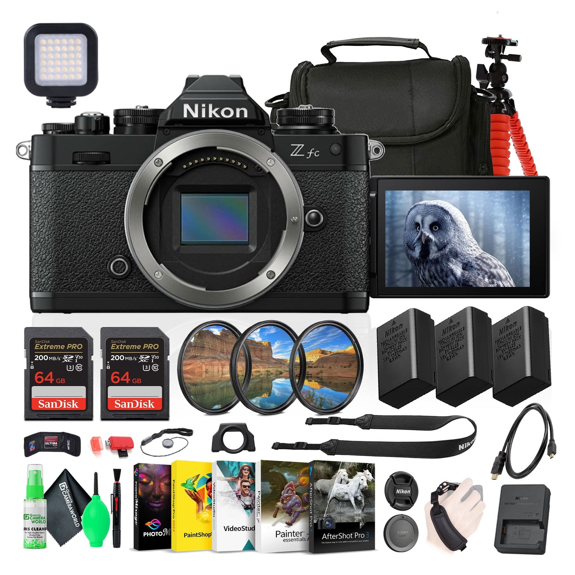 Nikon Z fc DX-Format Mirrorless Camera + EN-EL25 Battery + 64GB Memory Card + More