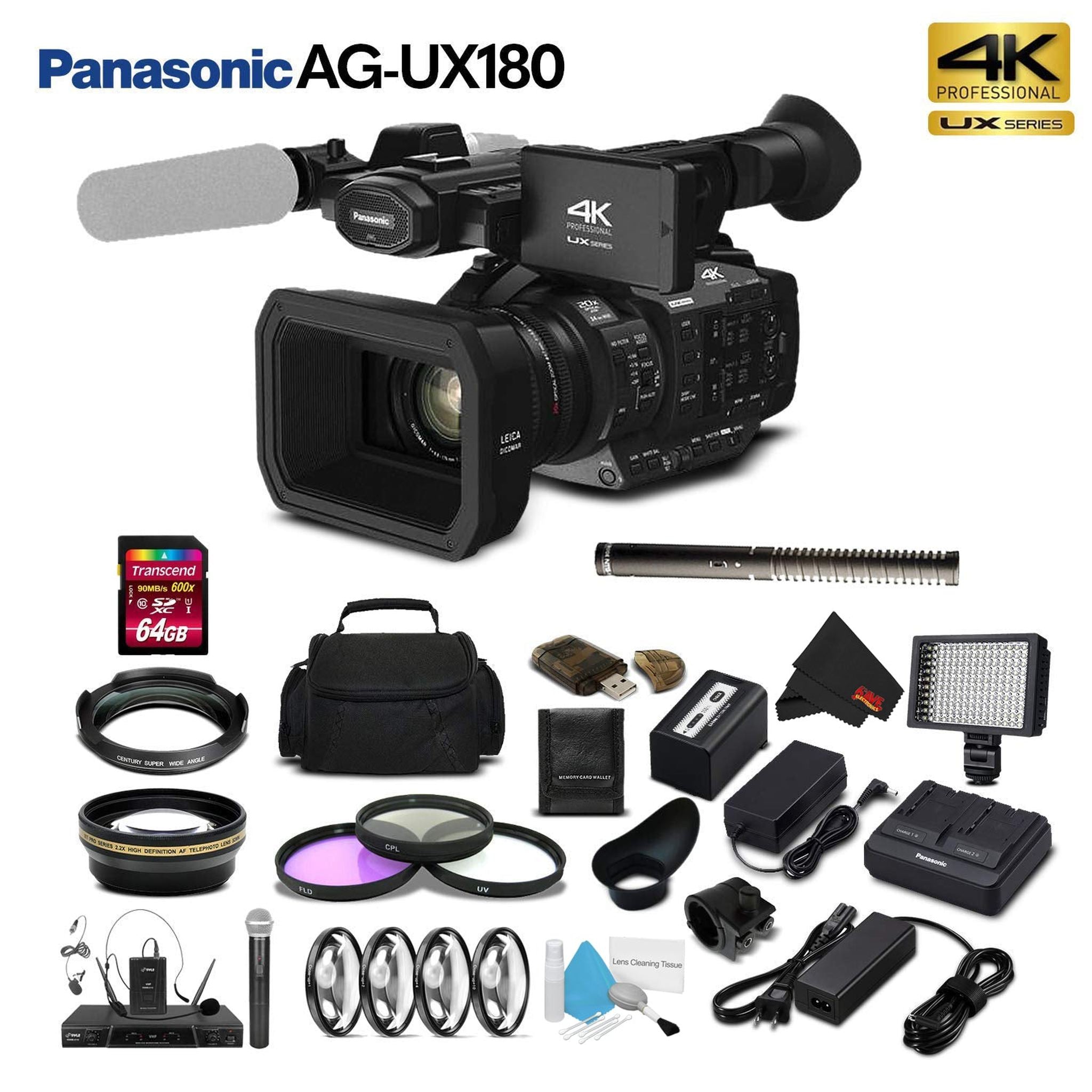 Panasonic AG-UX90 4K/HD Professional Camcorder AG-UX90PJ International Version Advanced Bundle