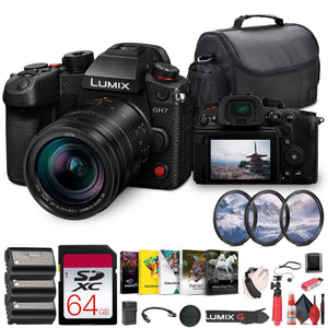 Panasonic Lumix GH7 Mirrorless Micro Four Thirds Camera with 12-60mm f/2.8-4 Lens Bundle