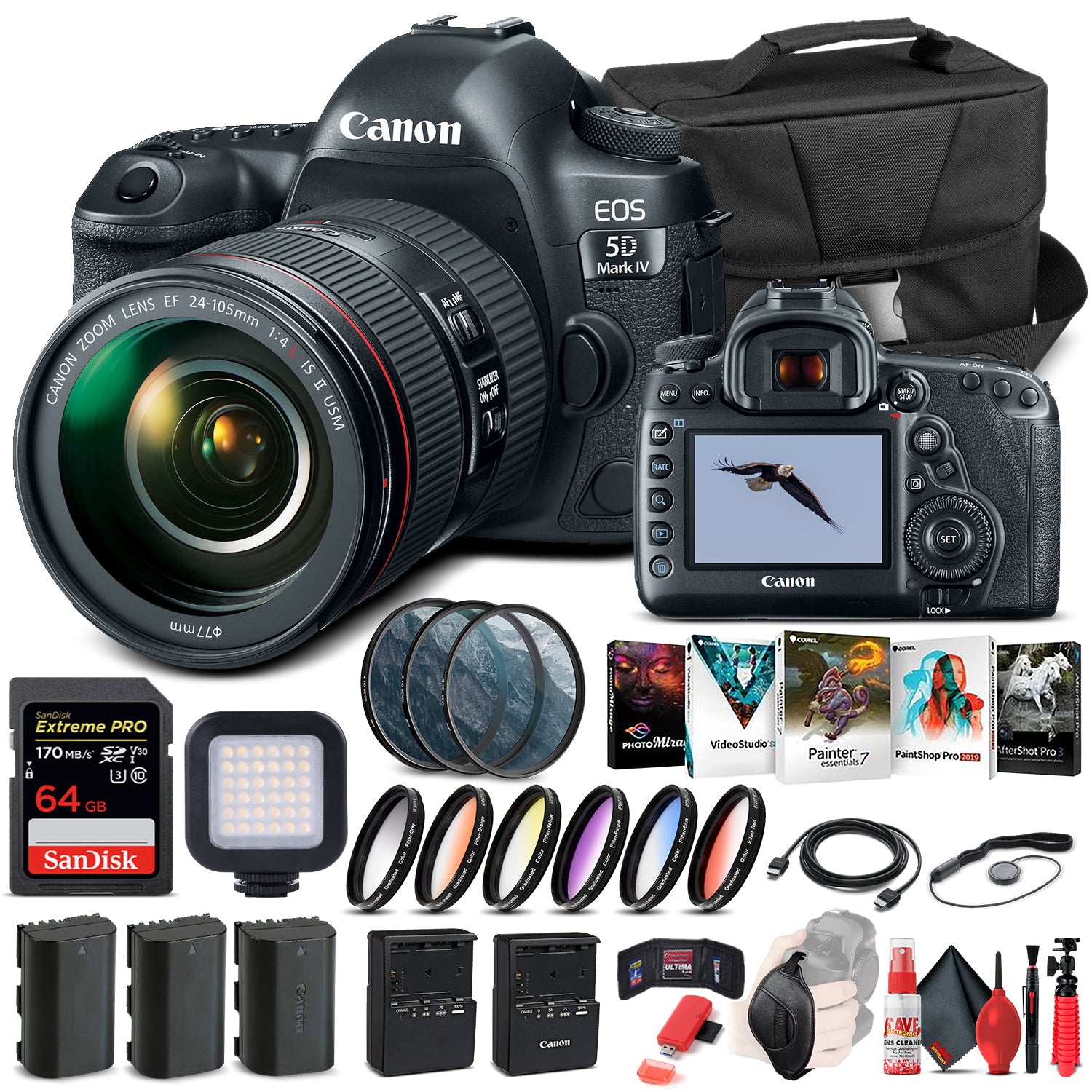 Canon EOS 5D Mark IV Camera W/ 24-105mm f/4L II Lens 1483C010  - Advanced Bundle