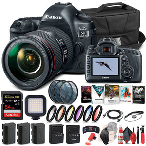 Canon EOS 5D Mark IV Camera W/ 24-105mm f/4L II Lens 1483C010 - Advanced Bundle