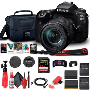 Canon EOS 90D DSLR Camera W/ 18-135mm Lens 3616C016 - Basic Bundle - Reconditioned Canon