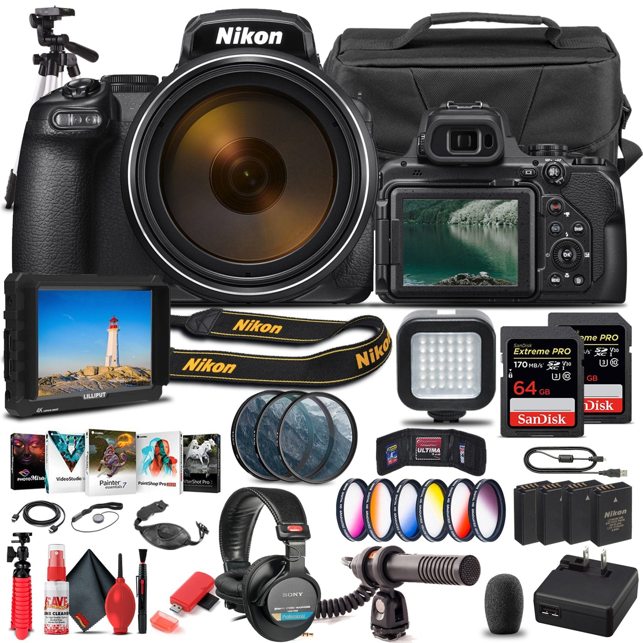 Nikon COOLPIX P1000 Digital Camera 26522 - Pro Bundle - Reconditioned Nikon