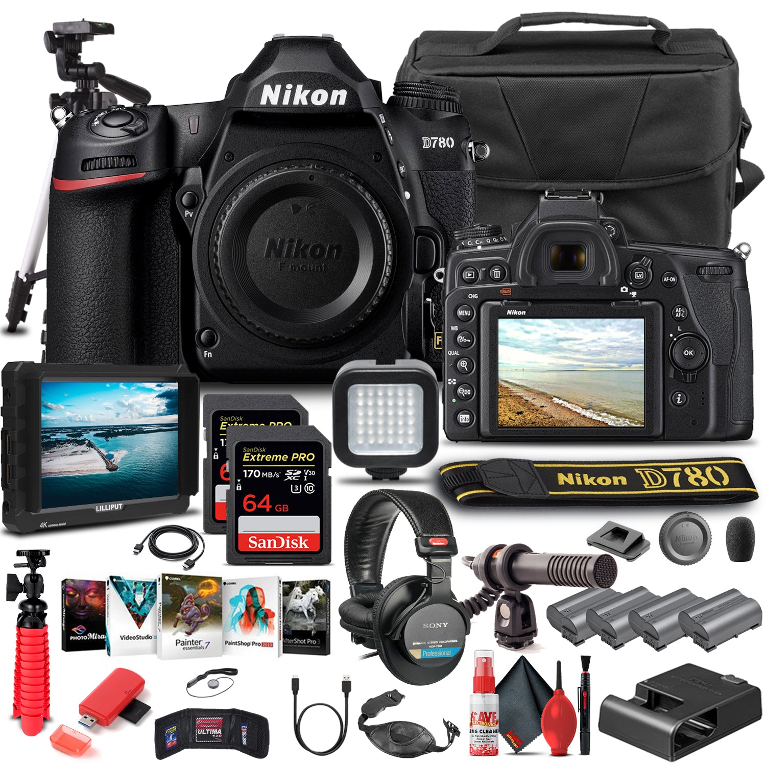 Nikon D780 DSLR Camera Body Only 1618  - Pro Bundle