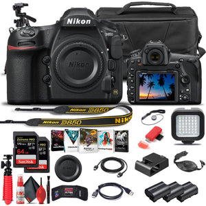 Nikon D850 DSLR Camera Body Only 1585 - Advanced Bundle - Reconditioned Nikon