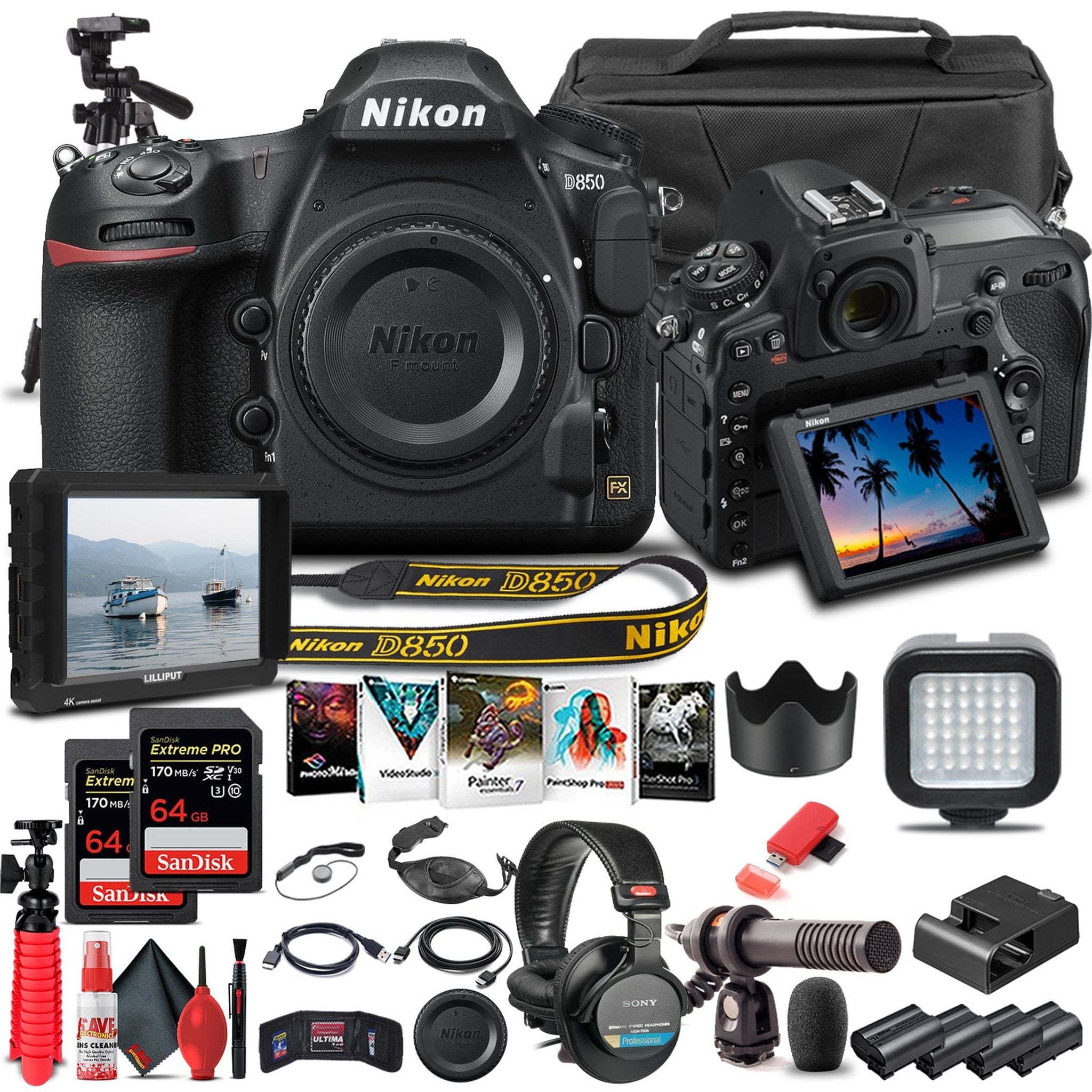 Nikon D850 DSLR Camera Body Only 1585 - Pro Bundle - Reconditioned Nikon