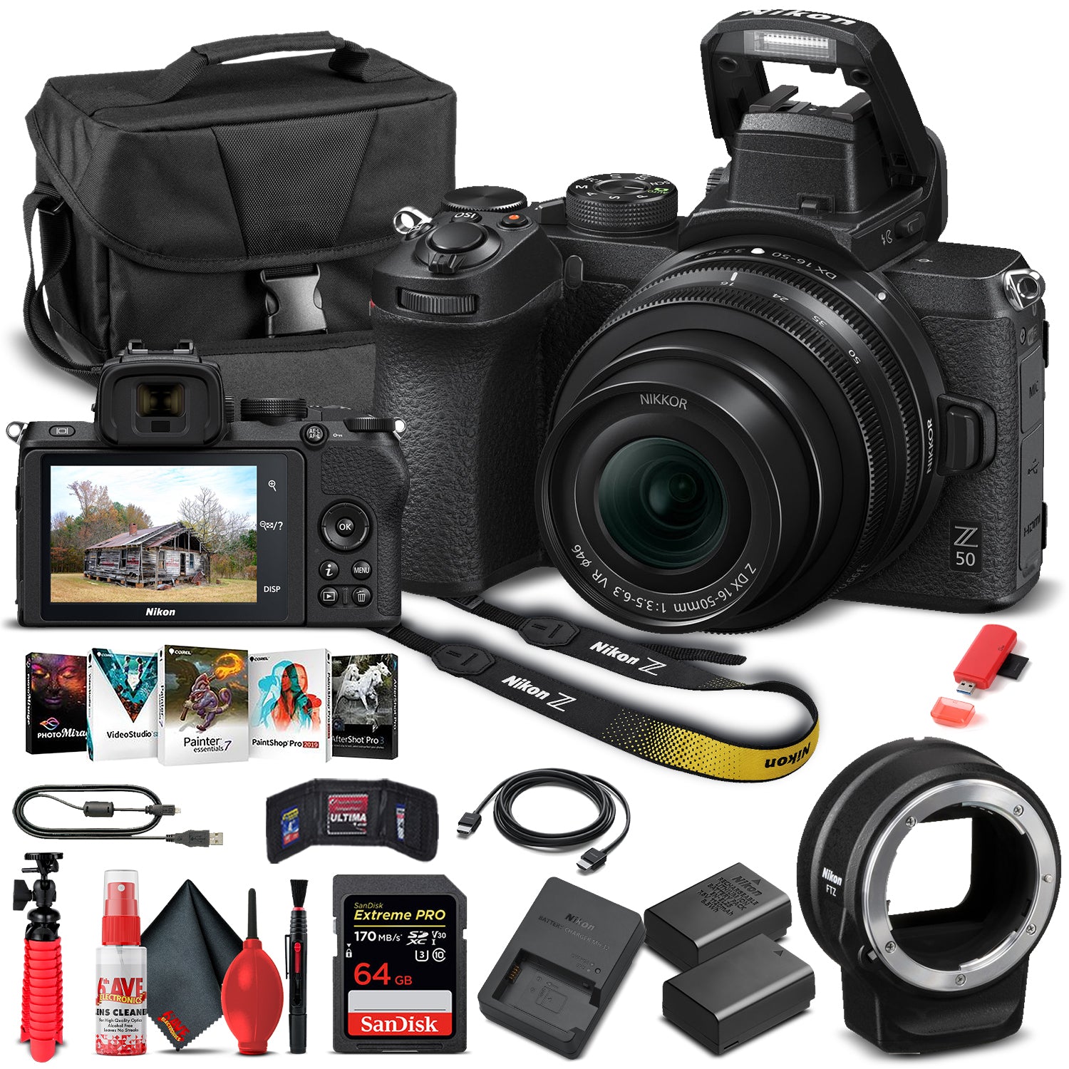 Nikon Z 50 Mirrorless Digital Camera W/ 16-50mm Lens 1633  - Basic Bundle
