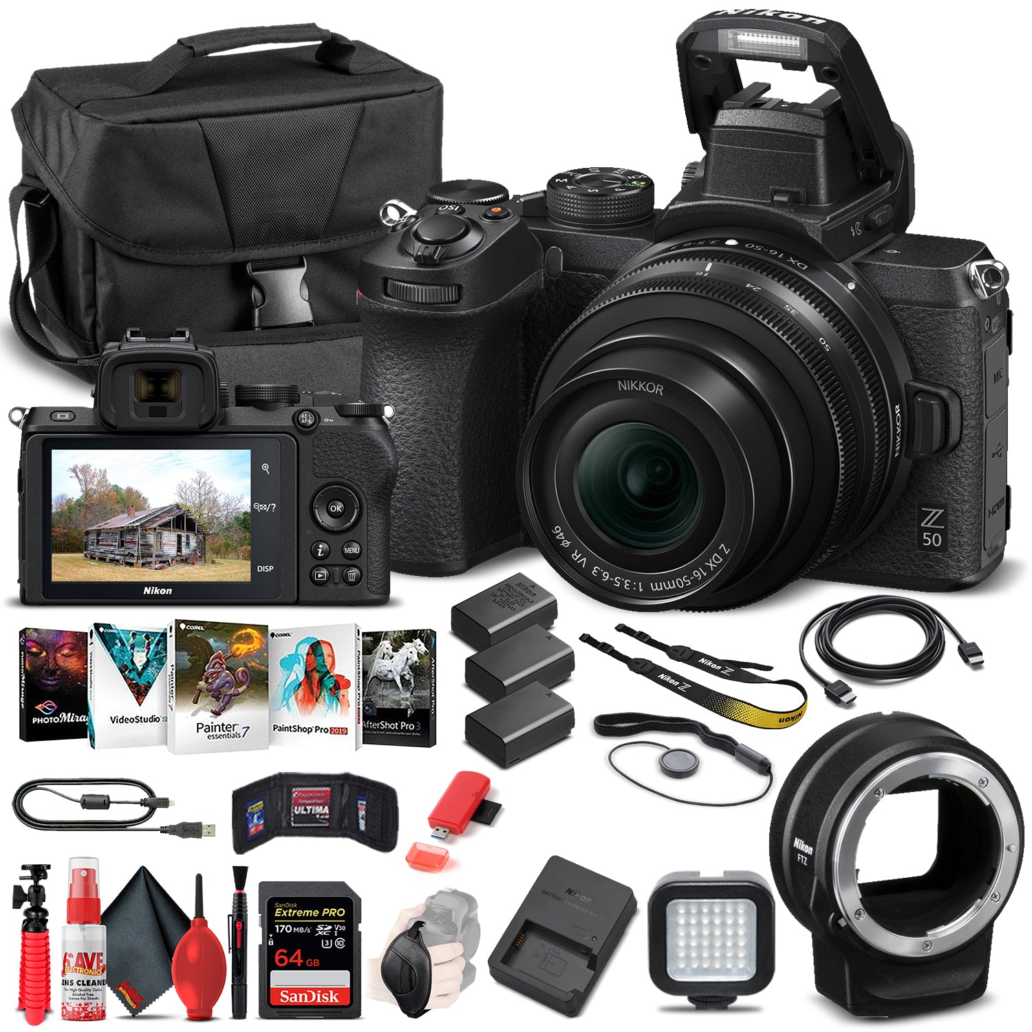 Nikon Z 50 Mirrorless Digital Camera W/ 16-50mm Lens 1633  - Advanced Bundle
