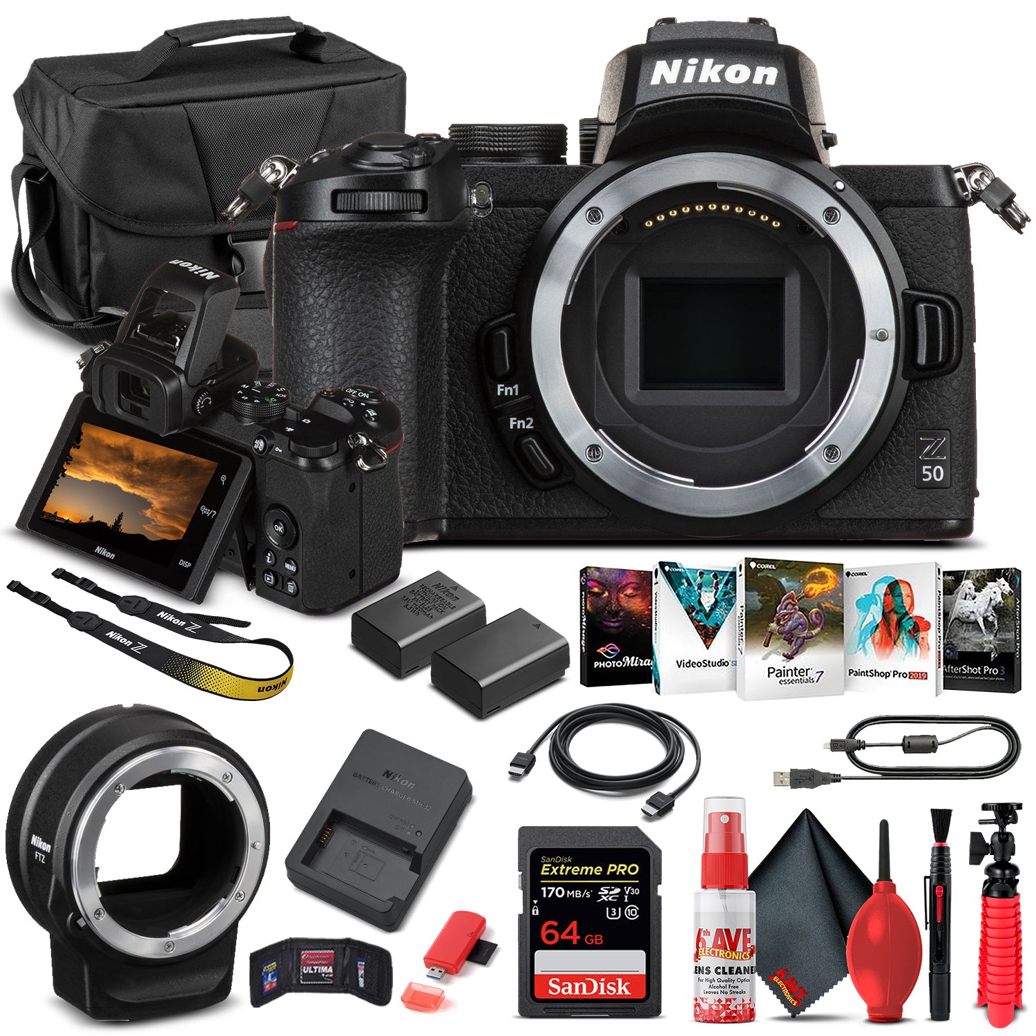 Nikon Z 50 Mirrorless Digital Camera Body Only 1634  - Basic Bundle