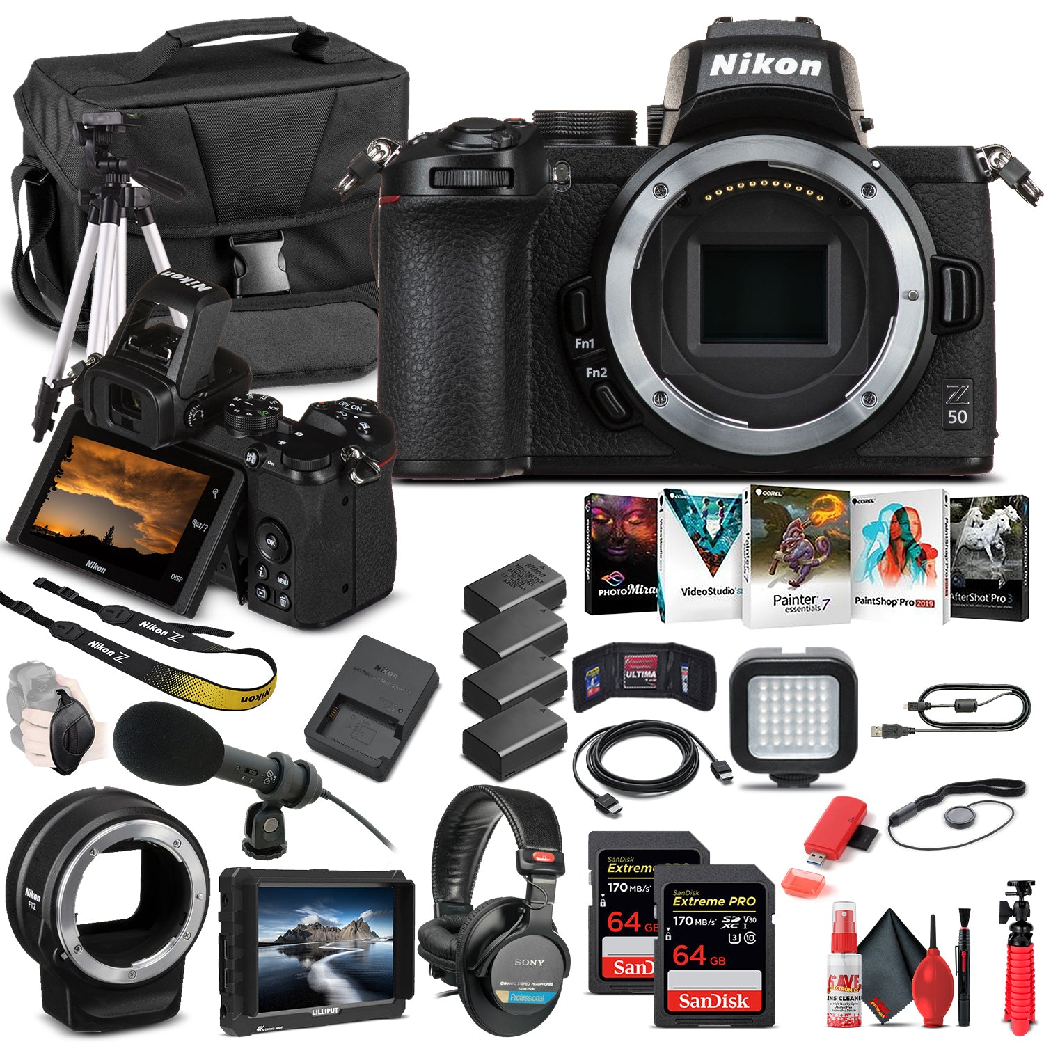 Nikon Z 50 Mirrorless Digital Camera Body Only 1634  - Pro Bundle