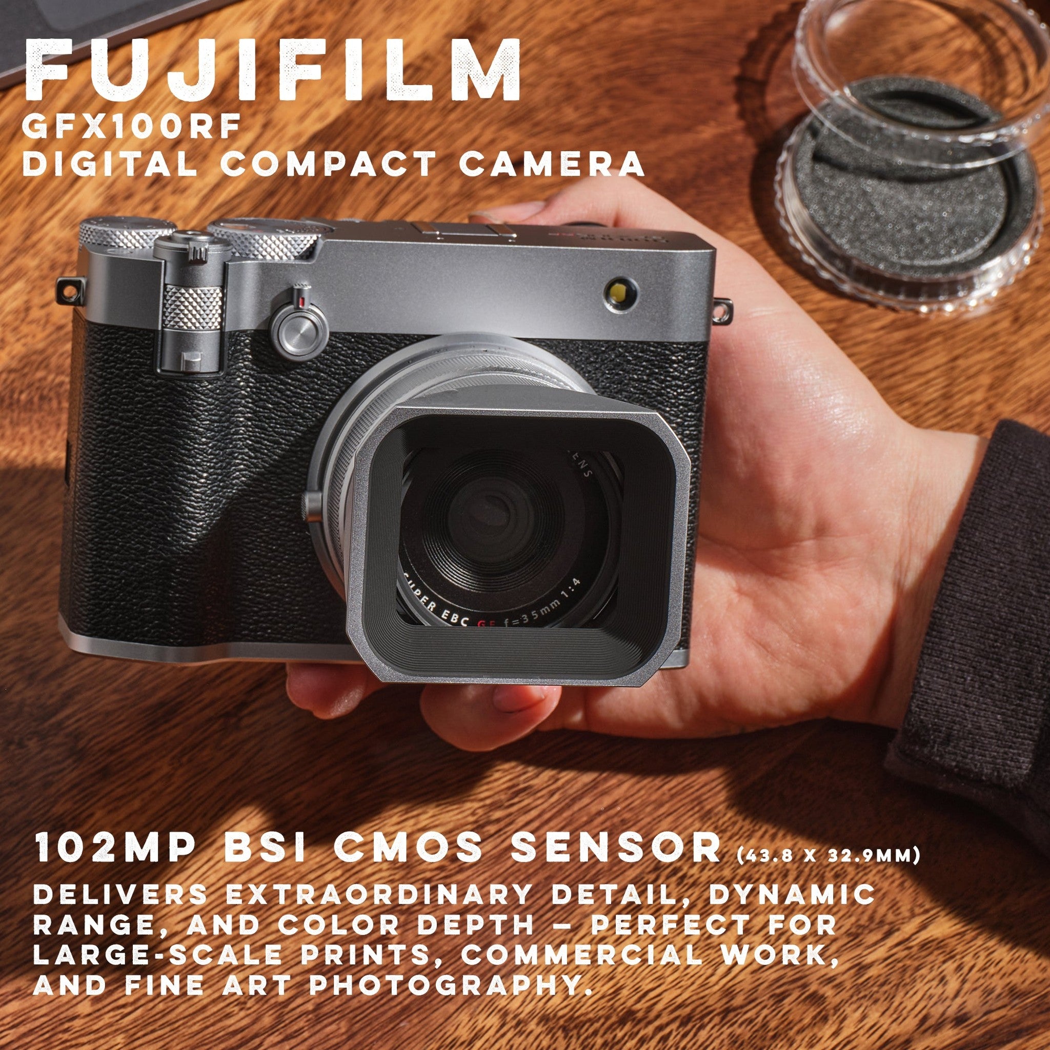 FUJIFILM GFX100RF 102MP Large Format Mirrorless Digital Camera Silver Fujifilm