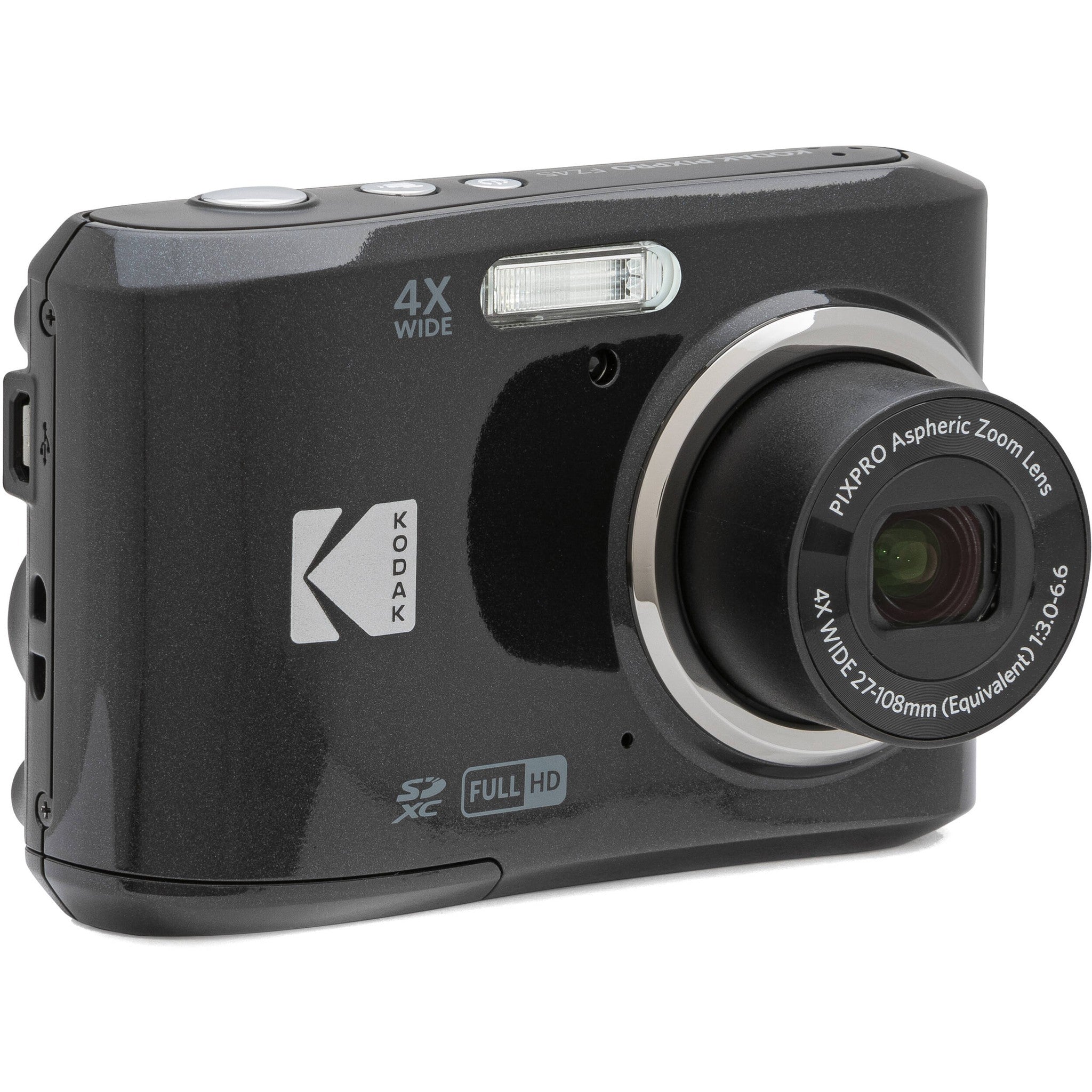 KODAK PIXPRO Friendly Zoom FZ45-BK 16MP Digital Camera with 4X Optical Zoom 27mm Wide Angle and 2.7" LCD Screen Black KODAK