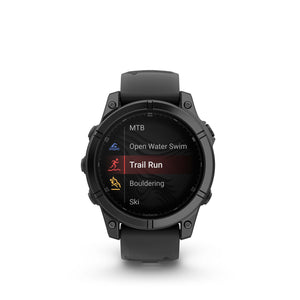 fenix E – 47 mm, AMOLED, Slate Gray Steel with Black Silicone Band Bundle