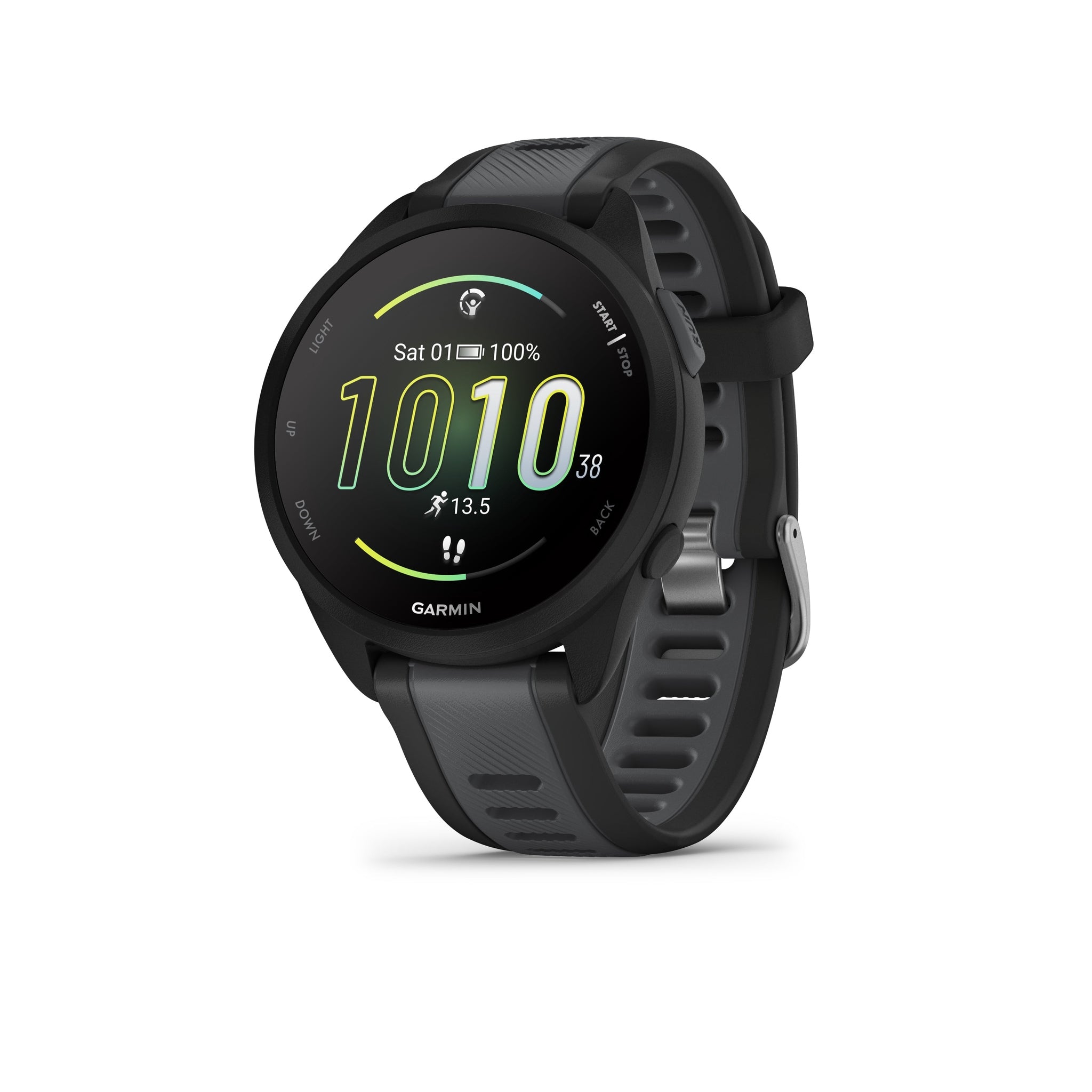 Garmin Forerunner 165 GPS Running Smart watch Bundle - Black/Slate Gray