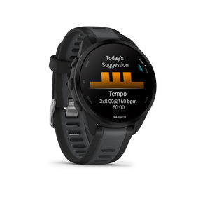 Garmin Forerunner 165 GPS Running Smart watch Bundle - Black/Slate Gray