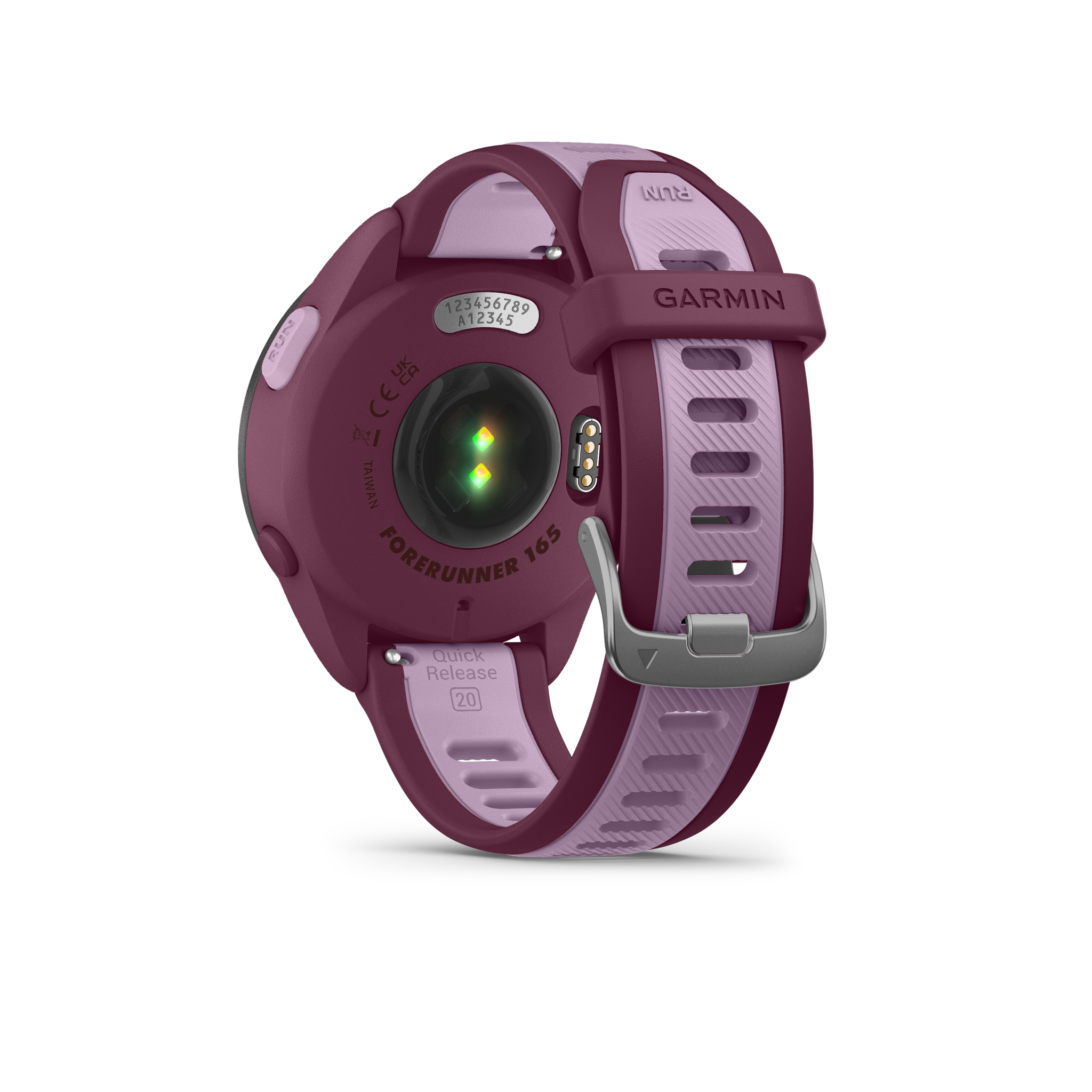 Garmin Forerunner 165 Music GPS Running Smart watch Bundle - Berry/Lilac