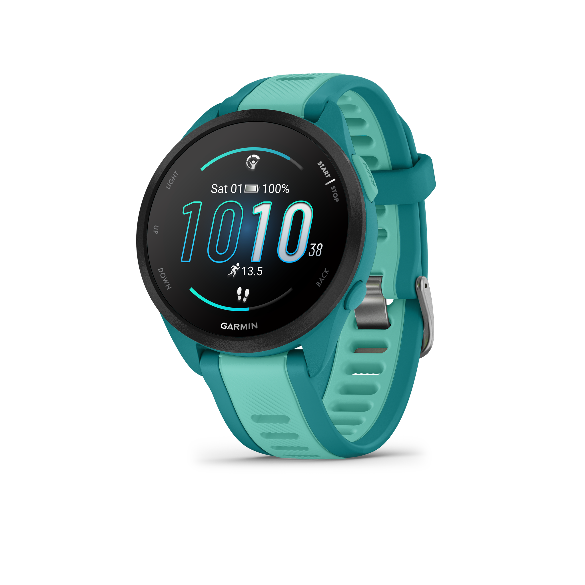 Garmin Forerunner 165 Music GPS Running Smart watch Bundle - Turquoise/Aqua