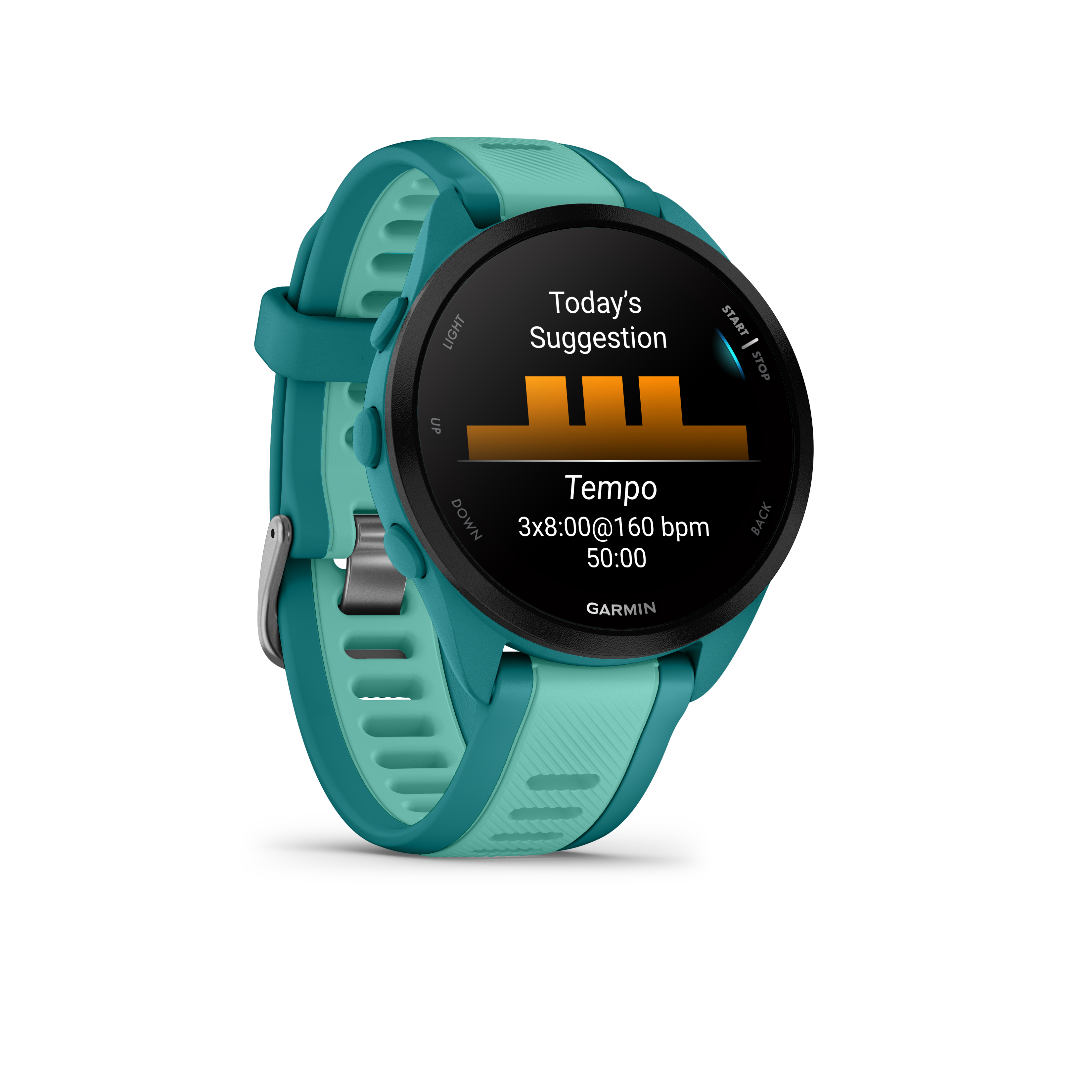 Garmin Forerunner 165 Music GPS Running Smart watch Bundle - Turquoise/Aqua