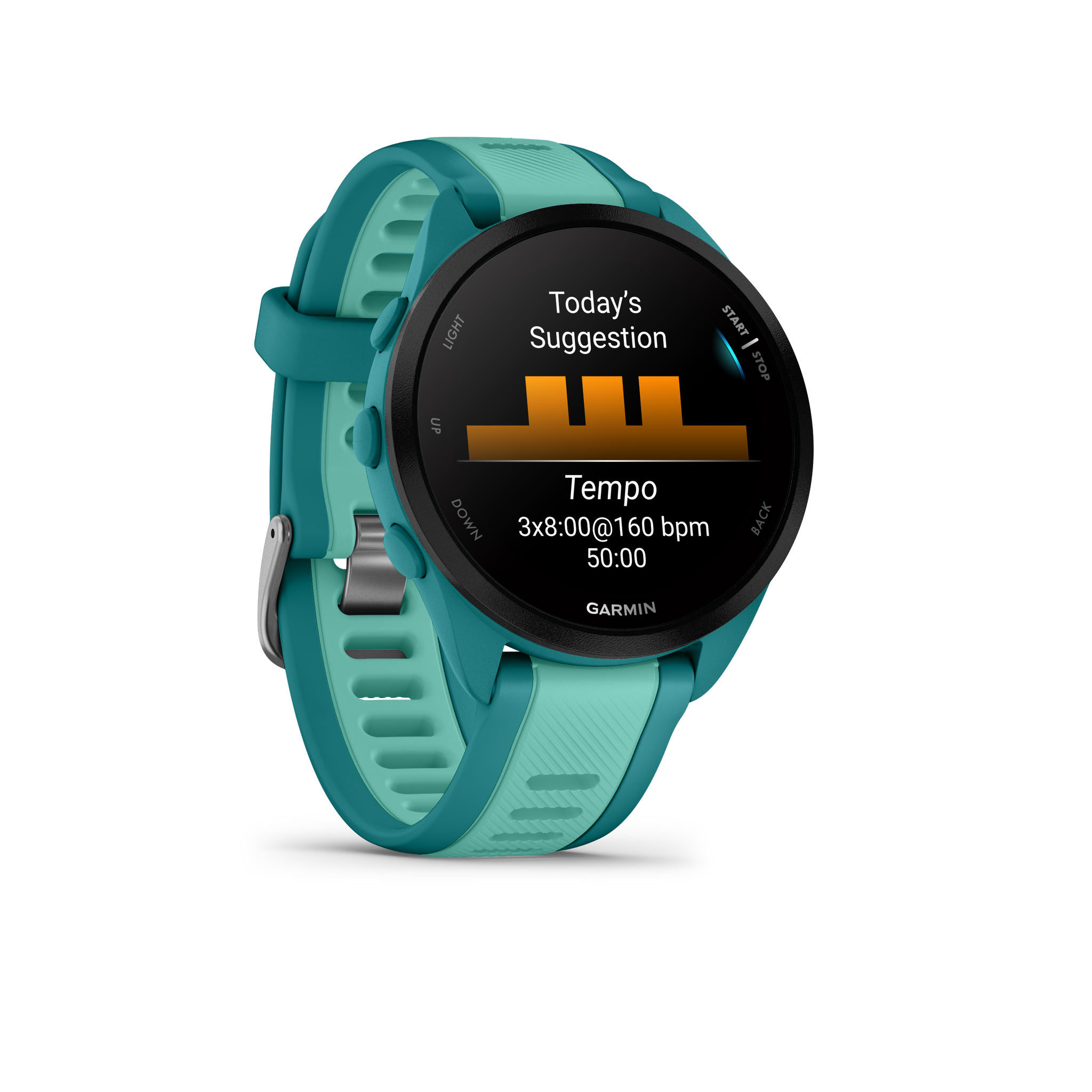 Garmin Forerunner 165 Music GPS Running Smart watch Bundle - Turquoise/Aqua