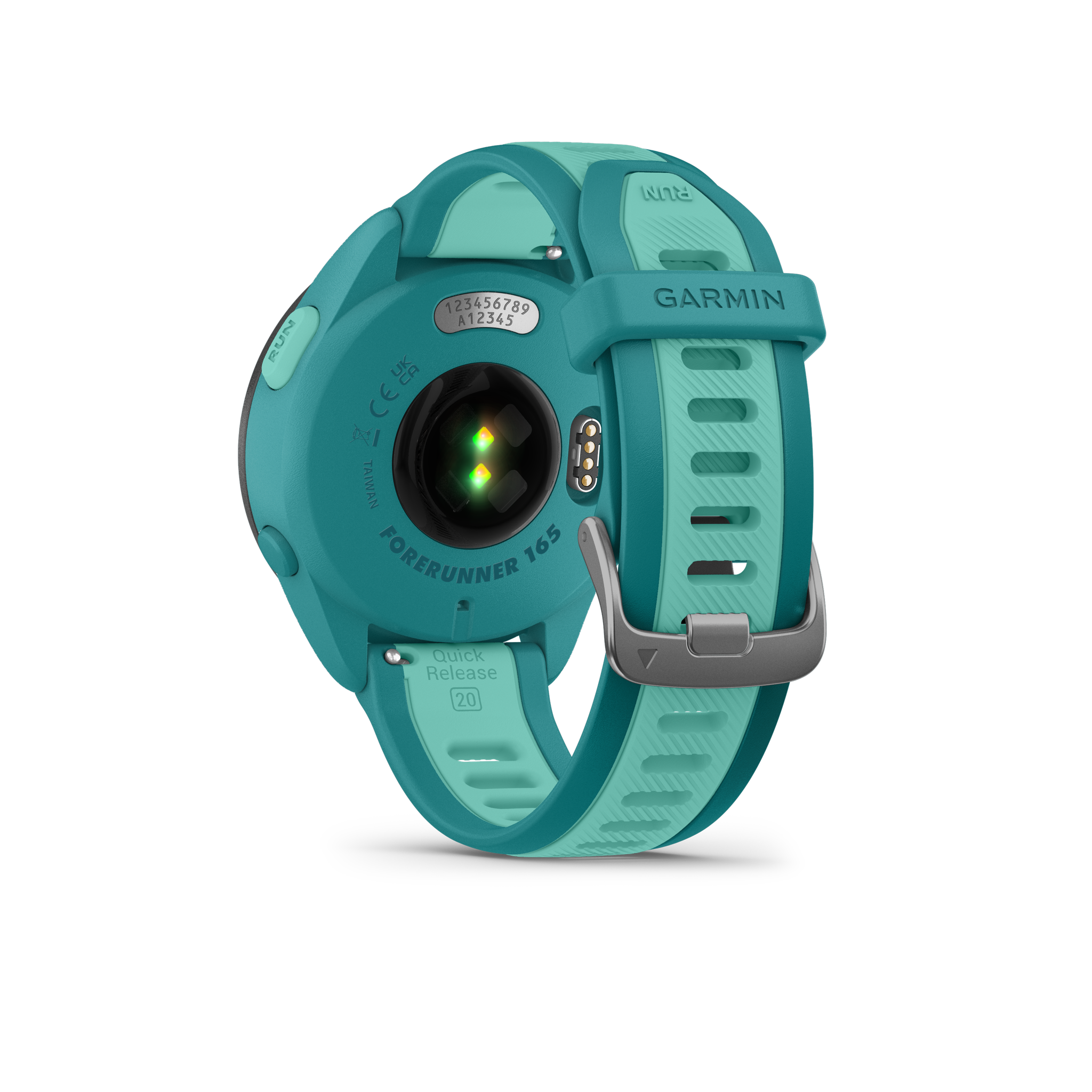 Garmin Forerunner 165 Music GPS Running Smartwatch Bundle - Turquoise/Aqua