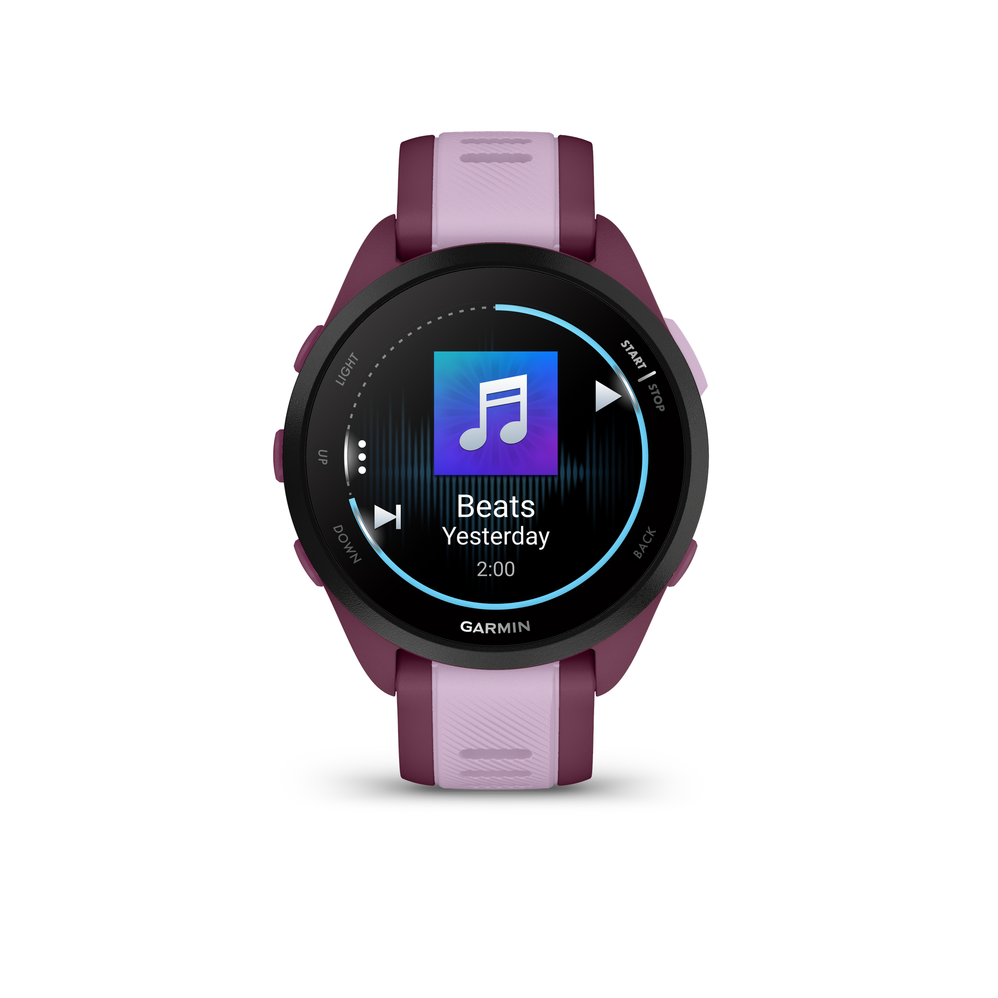 Garmin Forerunner 165 Music GPS Running Smart watch Bundle - Berry/Lilac