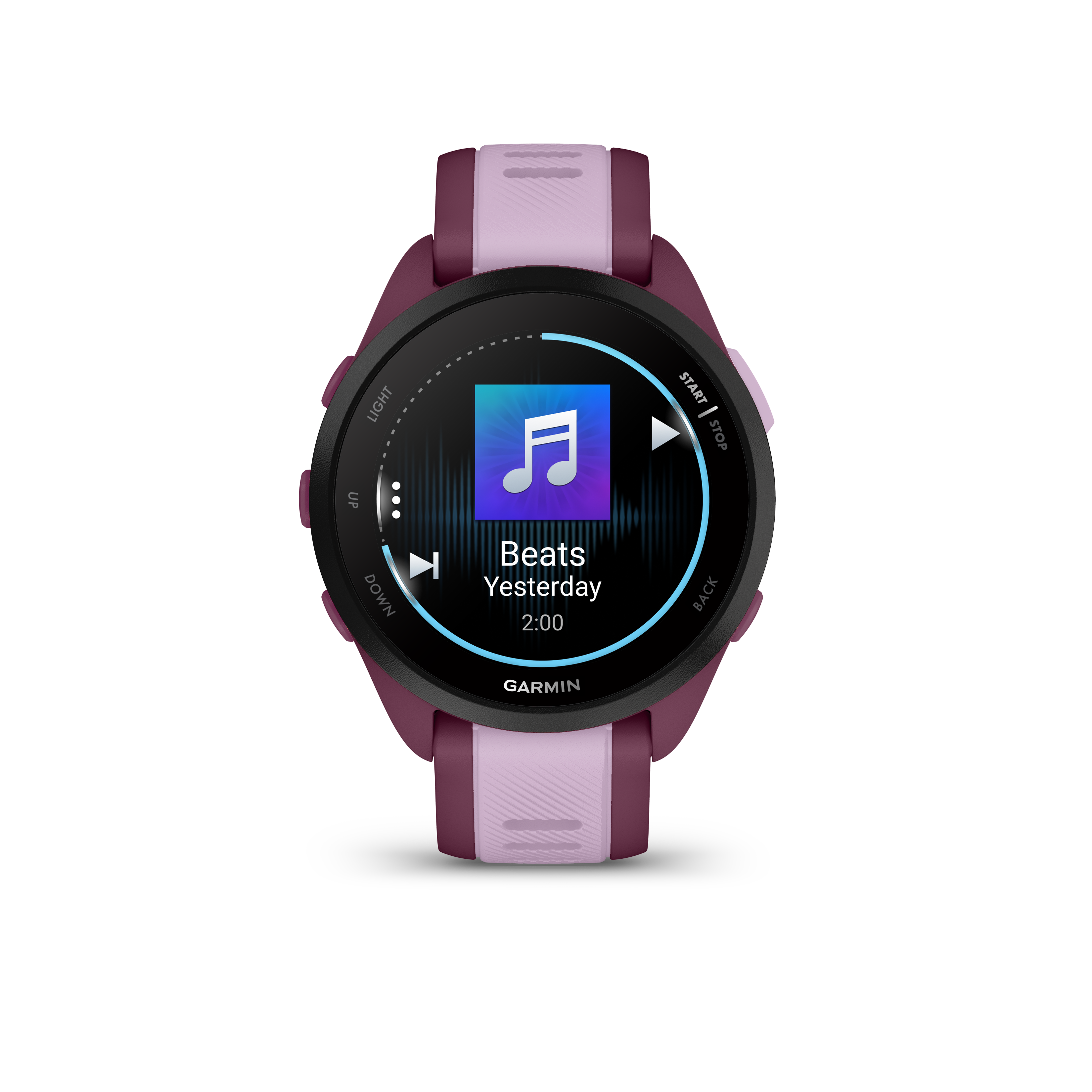 Garmin Forerunner 165 Music GPS Running Smart watch Bundle - Berry/Lilac