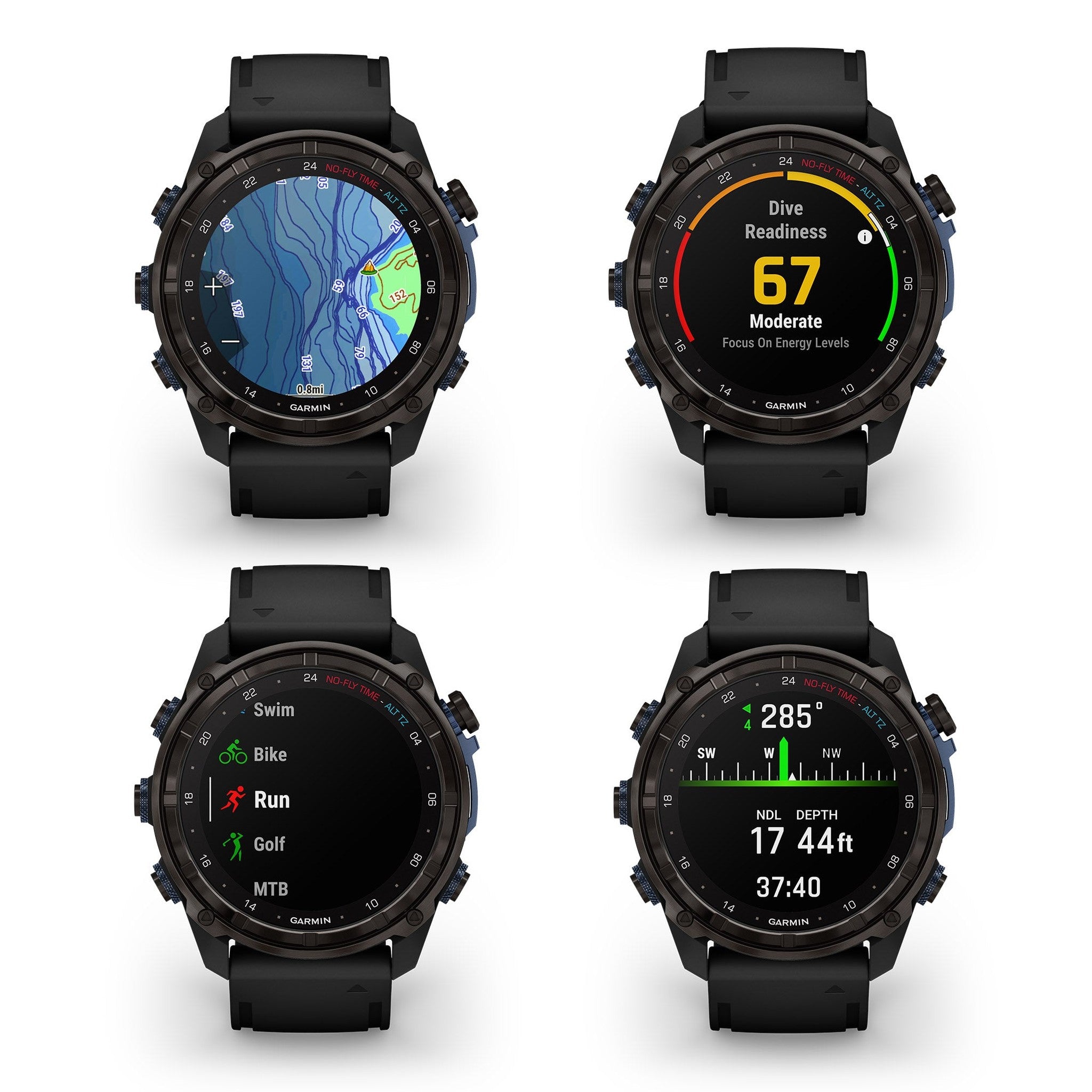 Garmin Descent Mk3i, Dive Computer and Multisport GPS Smartwatch, Black- Bundle