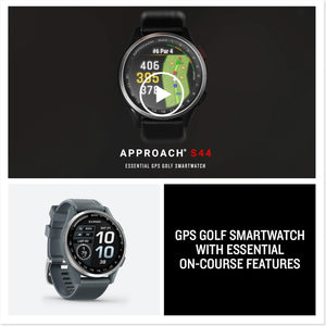 Garmin Approach S44, Silver/Twilight Silicone GPS Golf Smartwatch Bundle