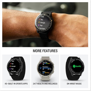 Garmin Approach S50, Slate/Black Nylon GPS Golf Smartwatch Bundle