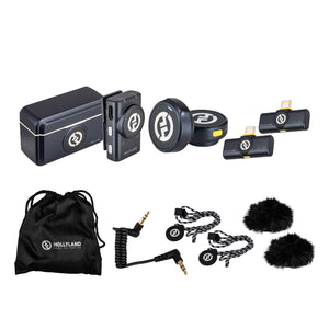 Hollyland Lark M2 Wireless Lavalier Microphone for iPhone/Android/Camera/PC/Laptop with Lightning/USB-C/Plug, 48KHz 24Bit, 1000ft Range, Noise Cancellation, 30H Battery for Video Recording, Streaming