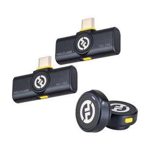 Hollyland Lark M2 Wireless Lavalier Microphone for iPhone/Android/Camera/PC/Laptop with Lightning/USB-C/Plug, 48KHz 24Bit, 1000ft Range, Noise Cancellation, 30H Battery for Video Recording, Streaming