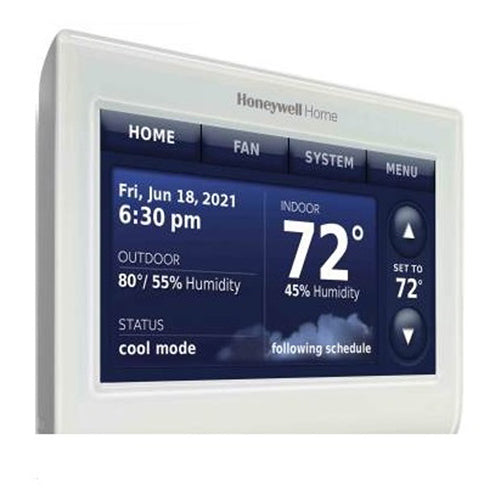 Honeywell THX9421R5021WW 2 Wire IAQ High Definition Touch Screen Thermostat with Red Link Technology, White
