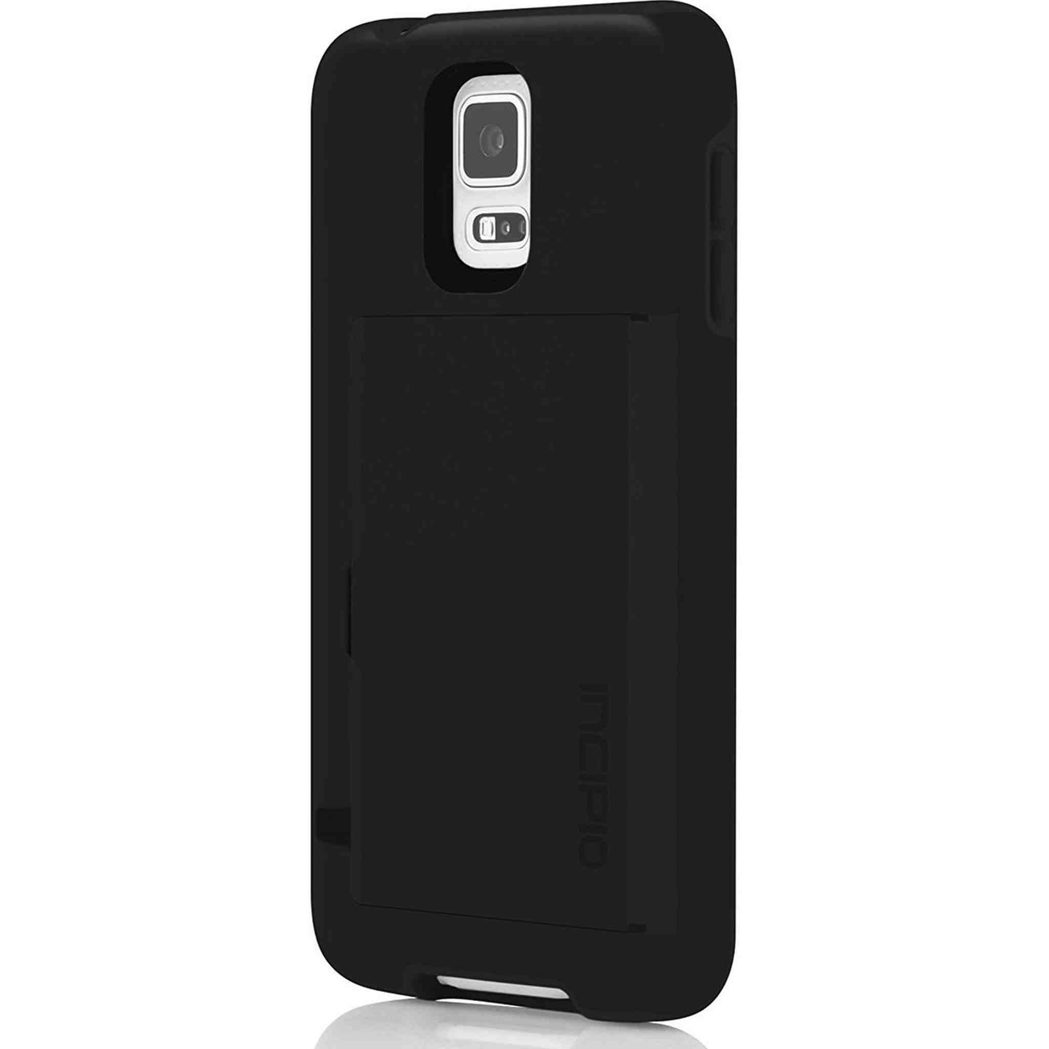 Incipio Stowaway Credit Card Case for Samsung Galaxy S5 - Retail Packaging - Black/Black
