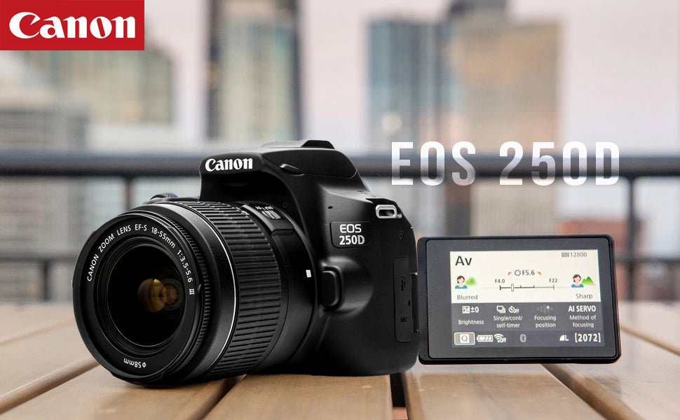 Canon EOS 250D / Rebel SL3 DSLR Camera with 18-55mm Lens (Black) + Creative Filter Set, EOS Camera Bag + Sandisk Ultra 64GB Card