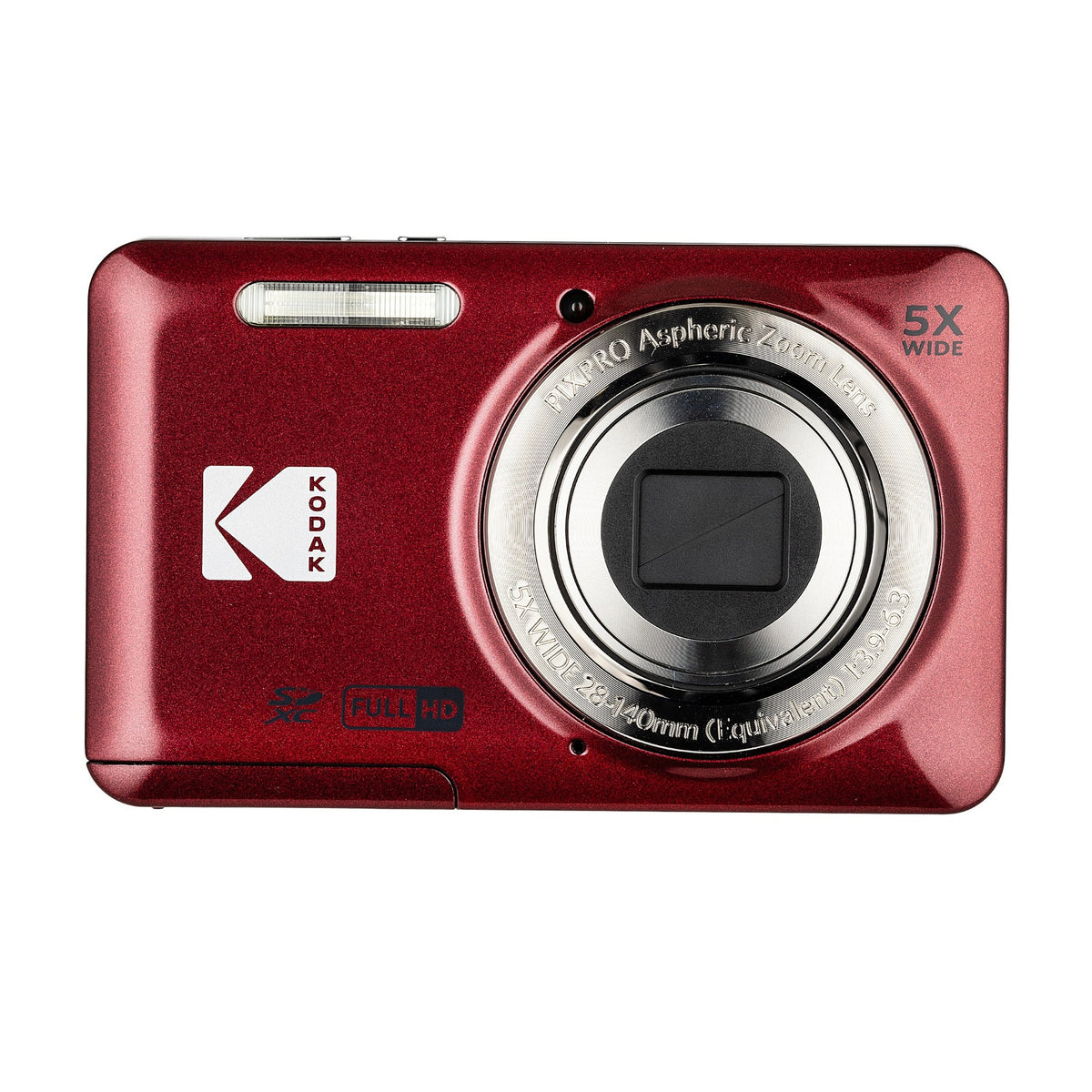 Kodak PIXPRO FZ55 Digital Camera Red FZ55RD + 64GB Card + Case + Cleaning Cloth