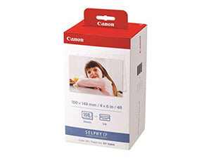 Canon KP-108IN Color Ink and 4 x 6 Paper Set 324 Sheets and 9 Ink Cartridges