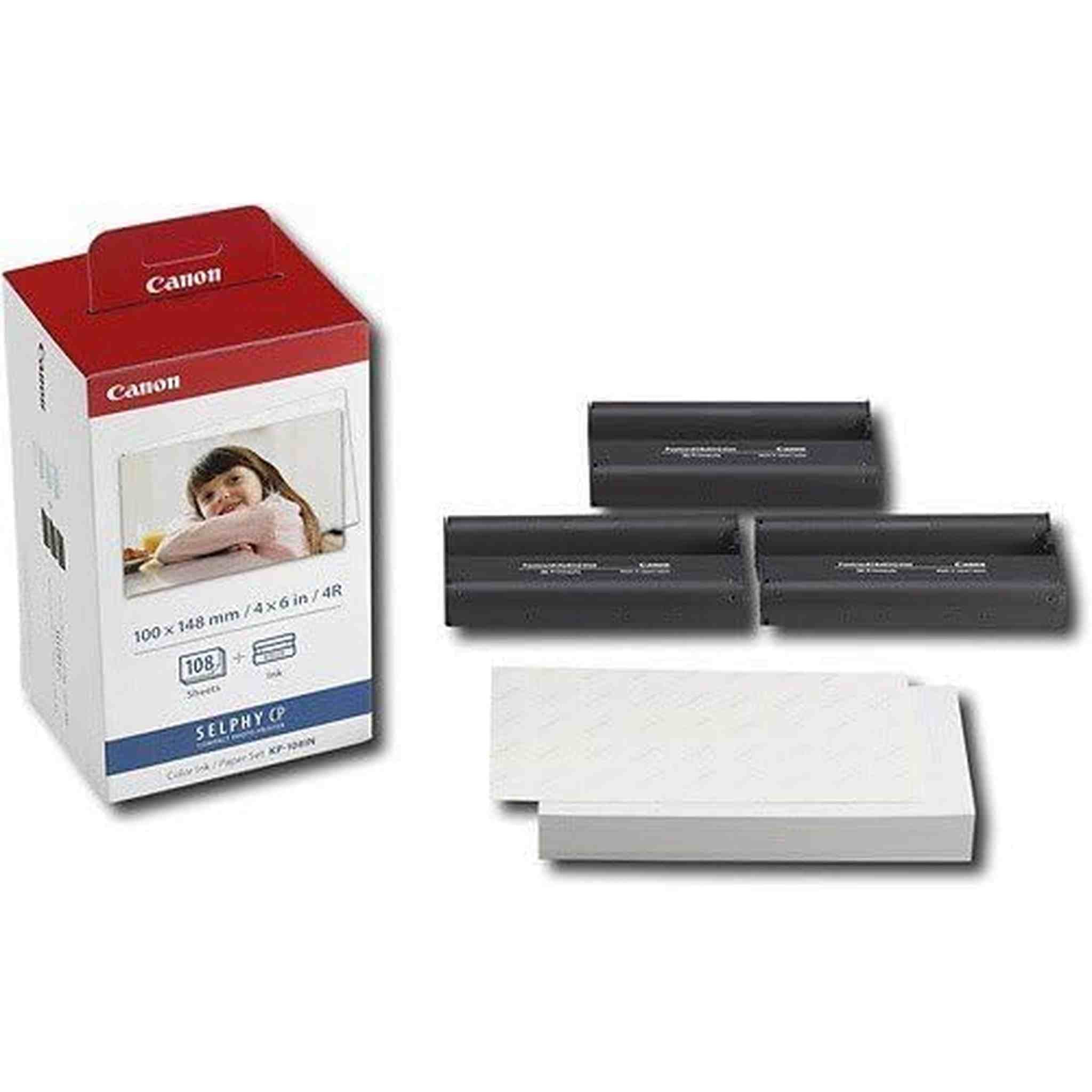 Canon KP-108IN Color Ink and 4 x 6 Paper Set 324 Sheets and 9 Ink Cartridges