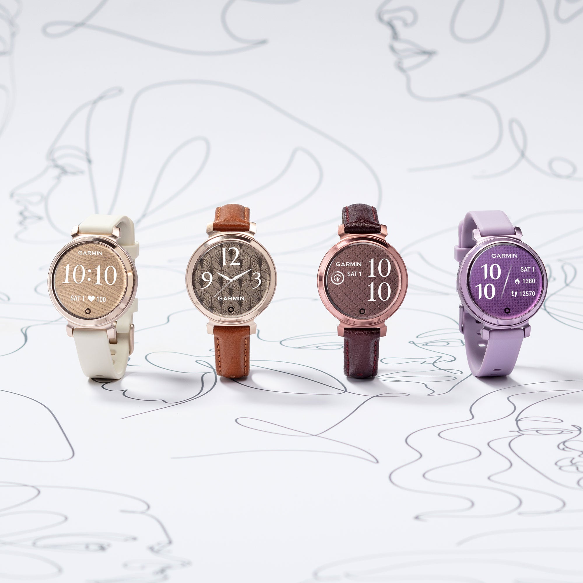 Garmin Lily 2 Classic, Small and Stylish Smartwatch Cream Gold with Tan