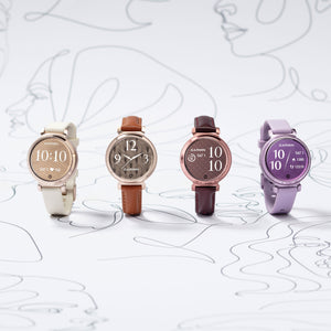 Garmin Lily 2 Classic, Small and Stylish Smartwatch Cream Gold with Tan