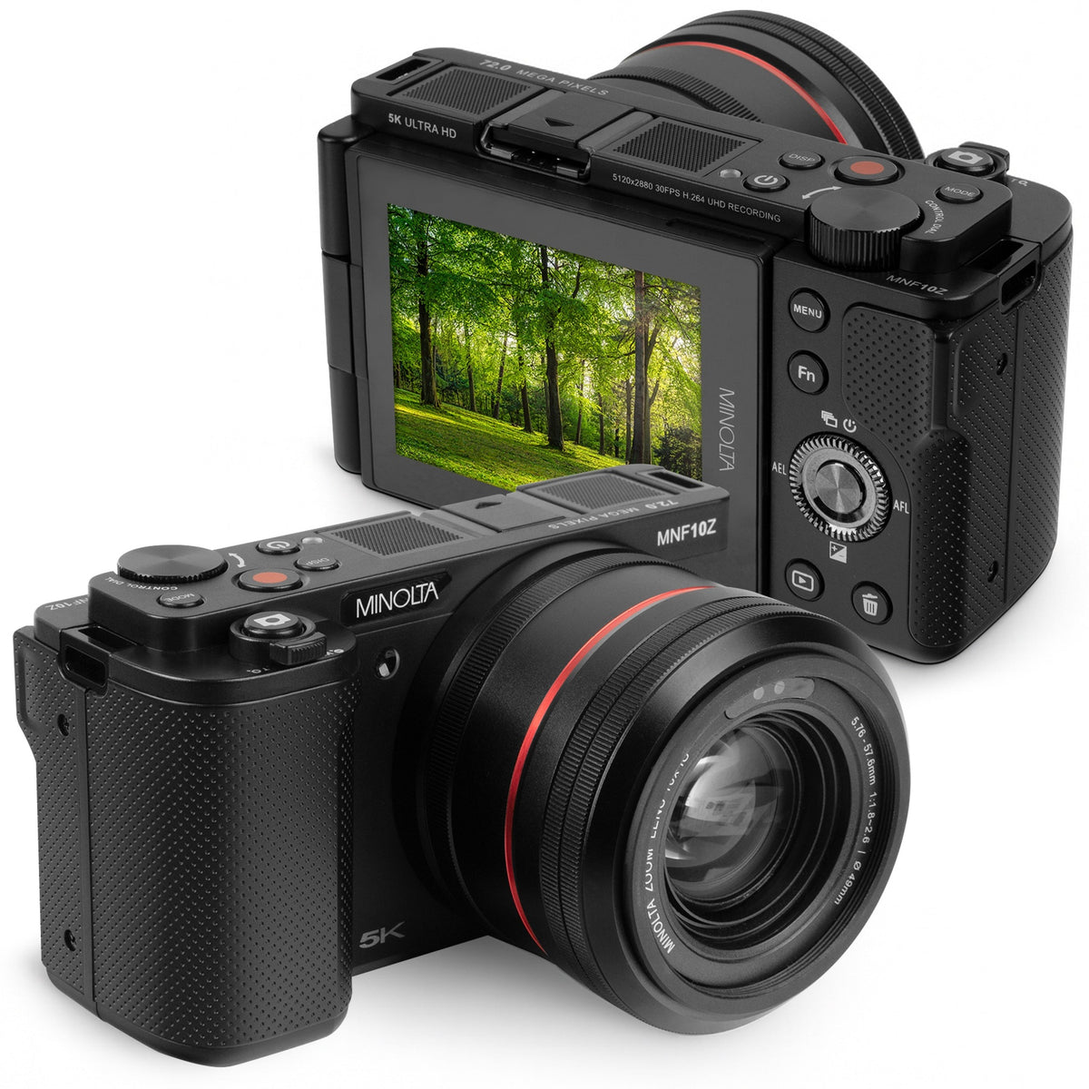 Minolta 72MP Camera w/10x Optical Zoom, Black