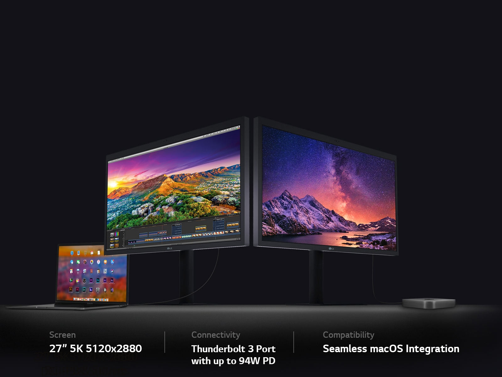 LG UltraFine 27MD5KL-B 27" 16:9 5K IPS Monitor Deluxe Bundle