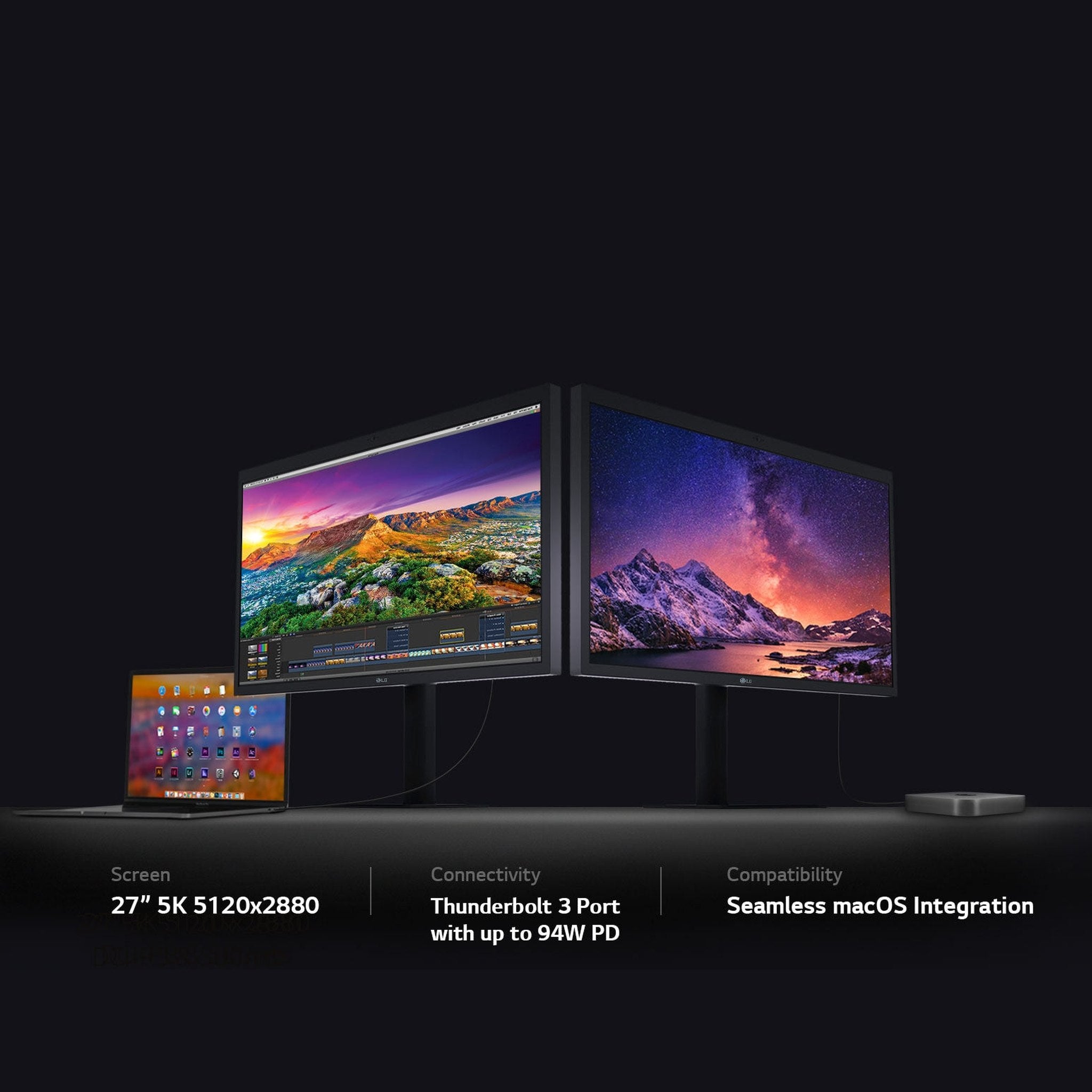 LG UltraFine 27MD5KL-B 27" 16:9 5K IPS Monitor Deluxe Bundle