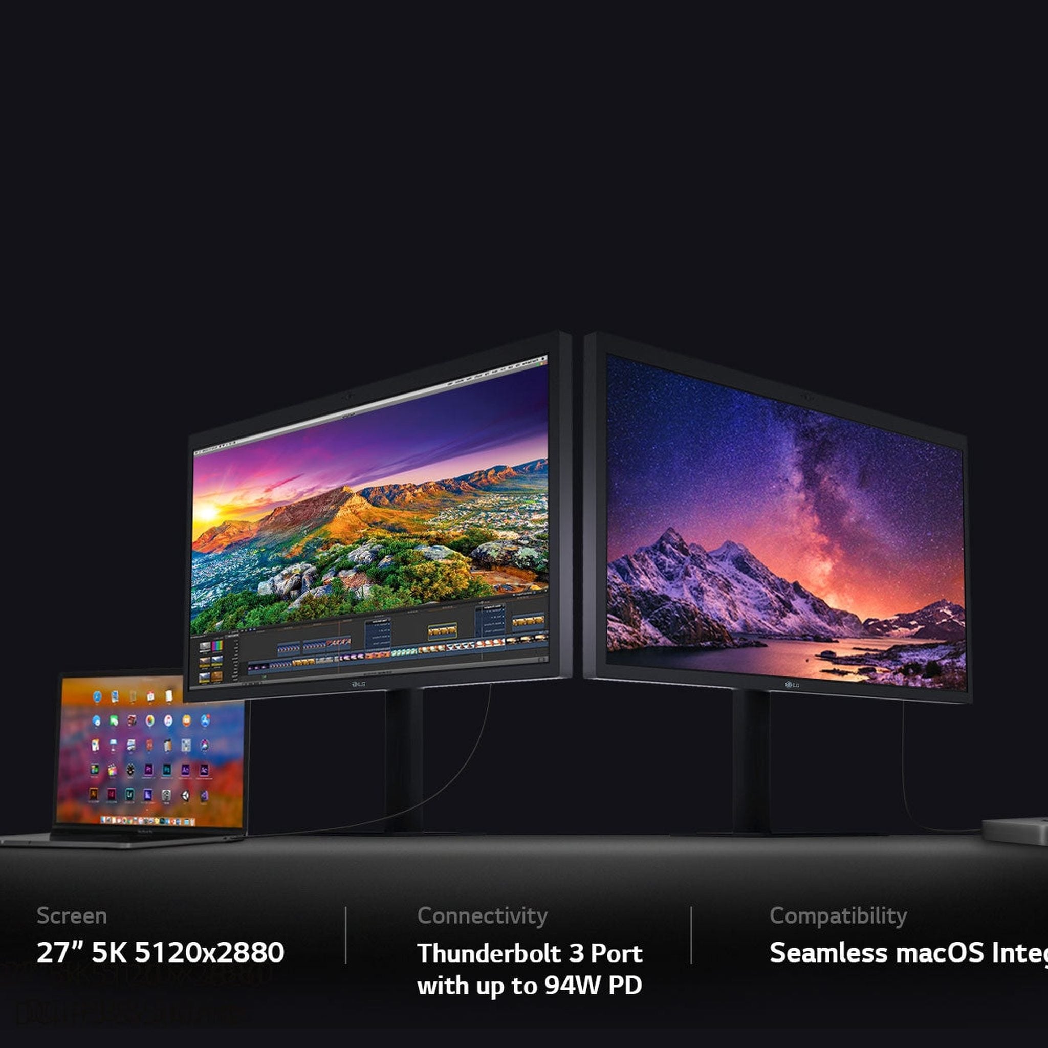 LG UltraFine 27MD5KL-B 27" 16:9 5K IPS Monitor Deluxe Bundle