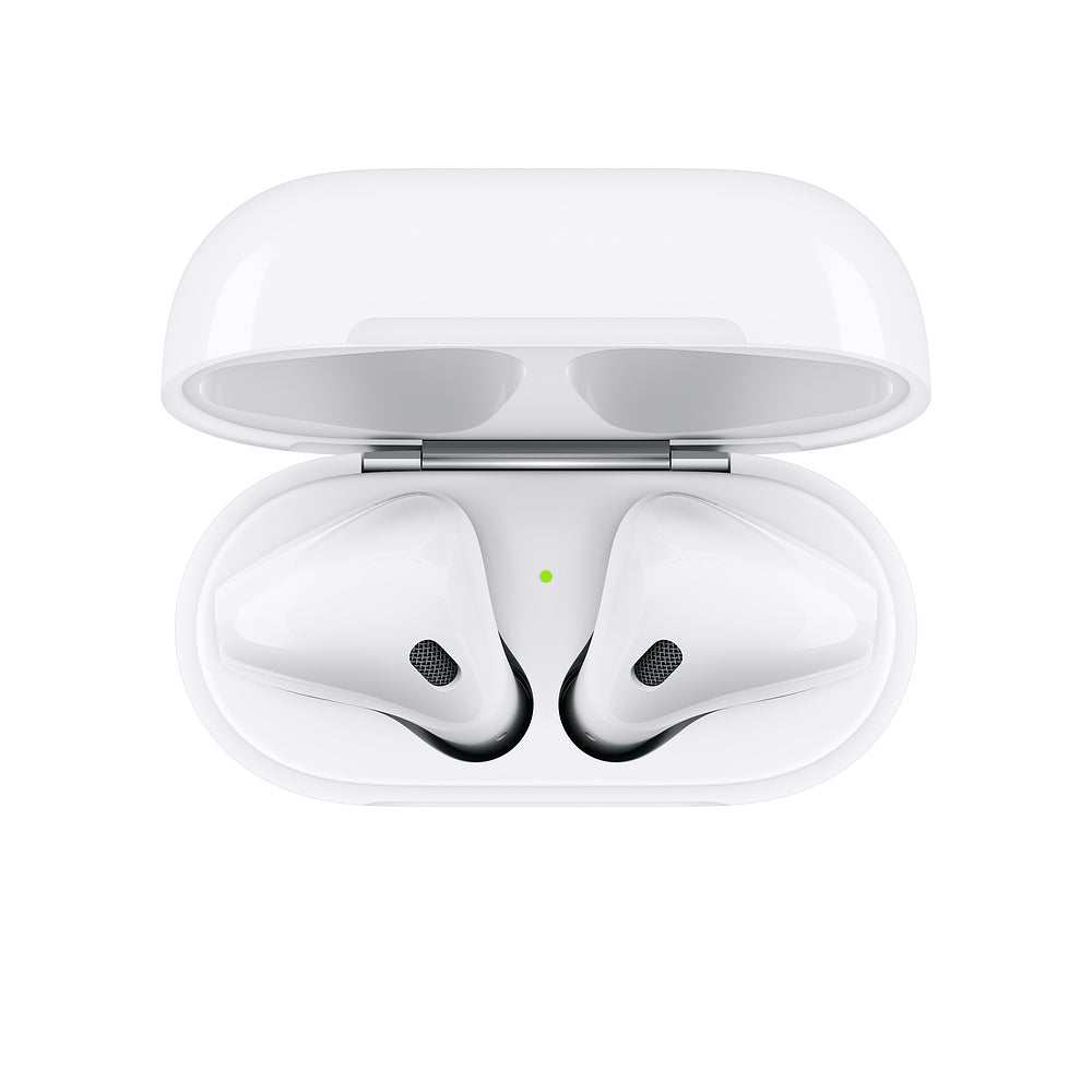 Apple AirPods with Charging Case (2nd Gen) Bundle with Velcro Cable Ties + USB Wall & Car Charger